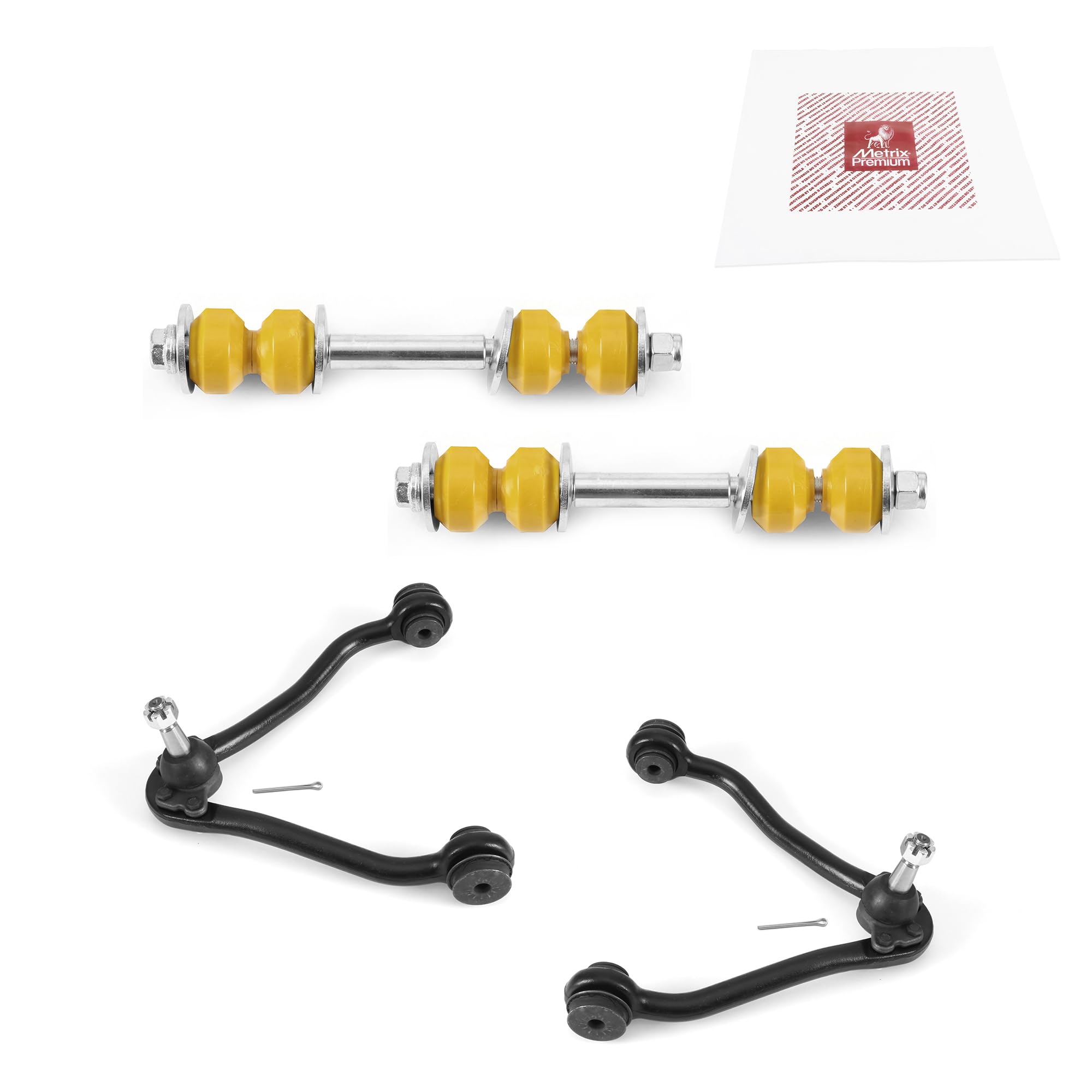 Metrix Premium Chassis Parts - 4 Pc Front Upper Control Arm & Front Sway Bar Stabilizer End Link Kit Fits 95-99 Chevrolet C1500