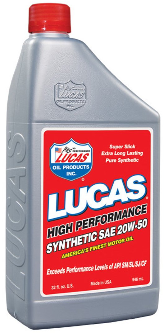 Lucas Oil 10054 SAE 20W-50 Synthetic Racing Oil - Bottle, 1 Quart (32 Ounces)