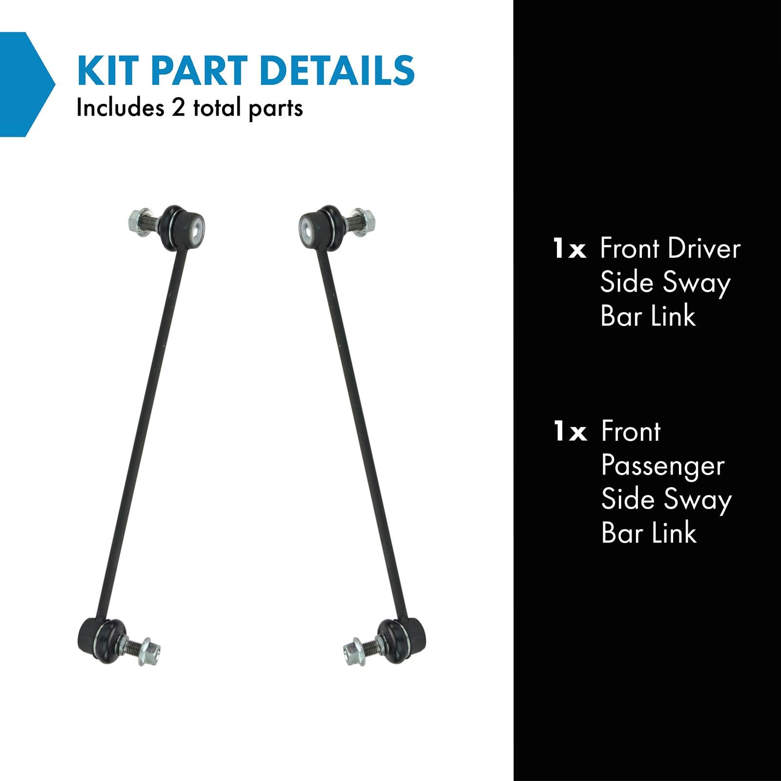 Trq Front Sway Bar Stabilizer Link Set Compatible With 2003-2011 Saab 9-3 2010-2011 9-3X