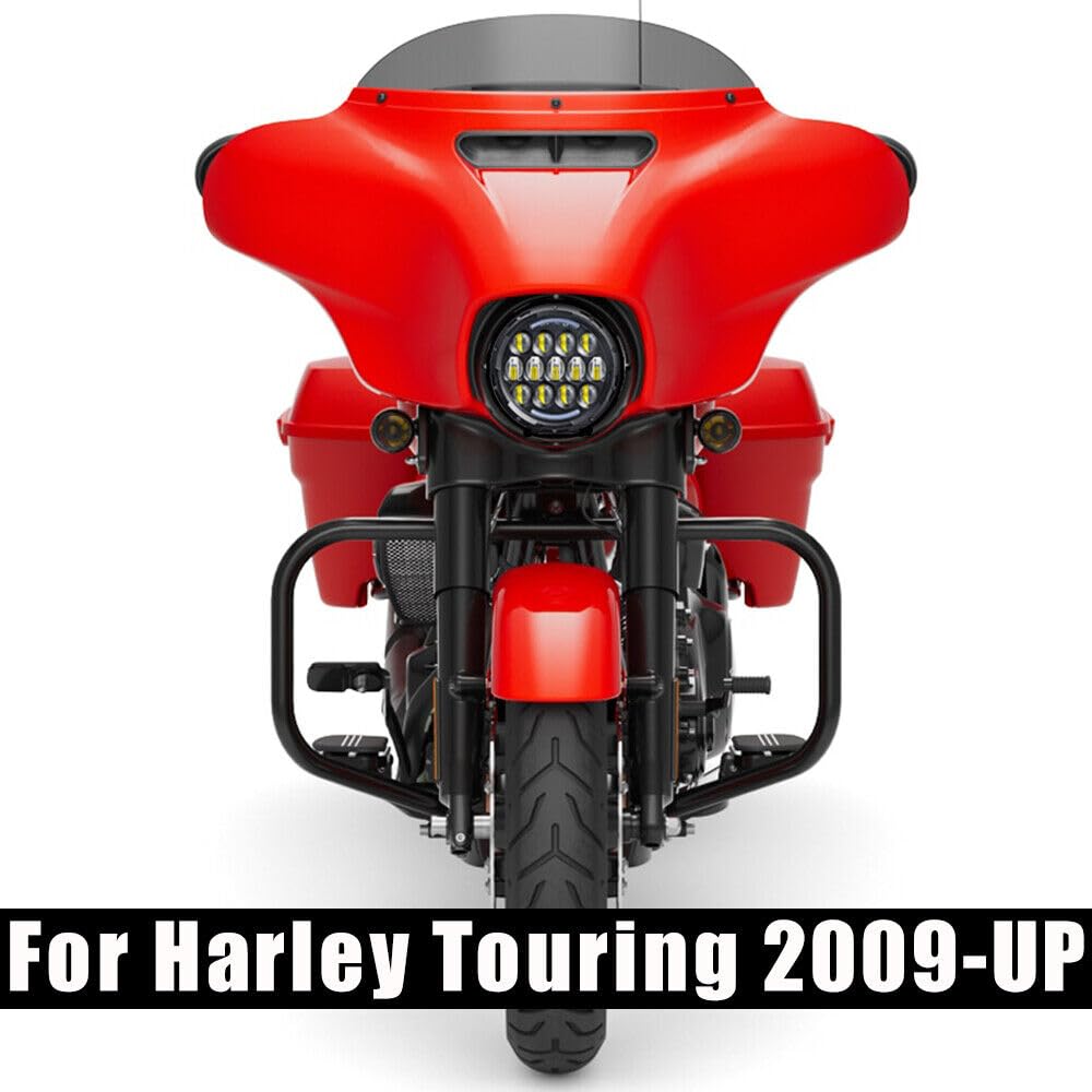 OUMURS 1-1/4'' Highway Engine Guard Crash Bar Compatible with Harley Touring Road King Street Glide 2009-2021 Replace 49050-09A