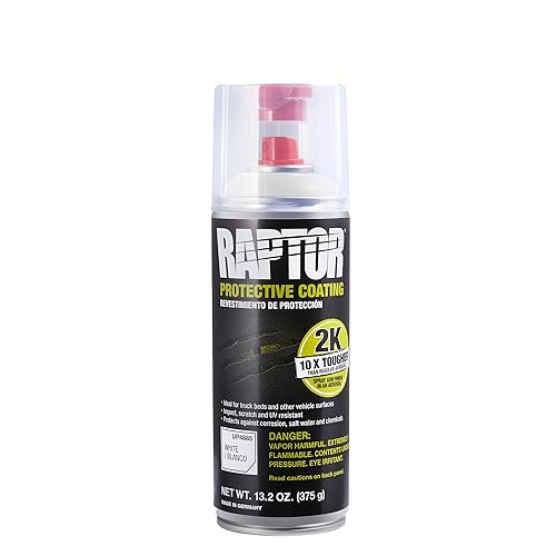 Raptor Up4885 White Bedliner 13.02 Oz 2K Aerosol, 400Ml