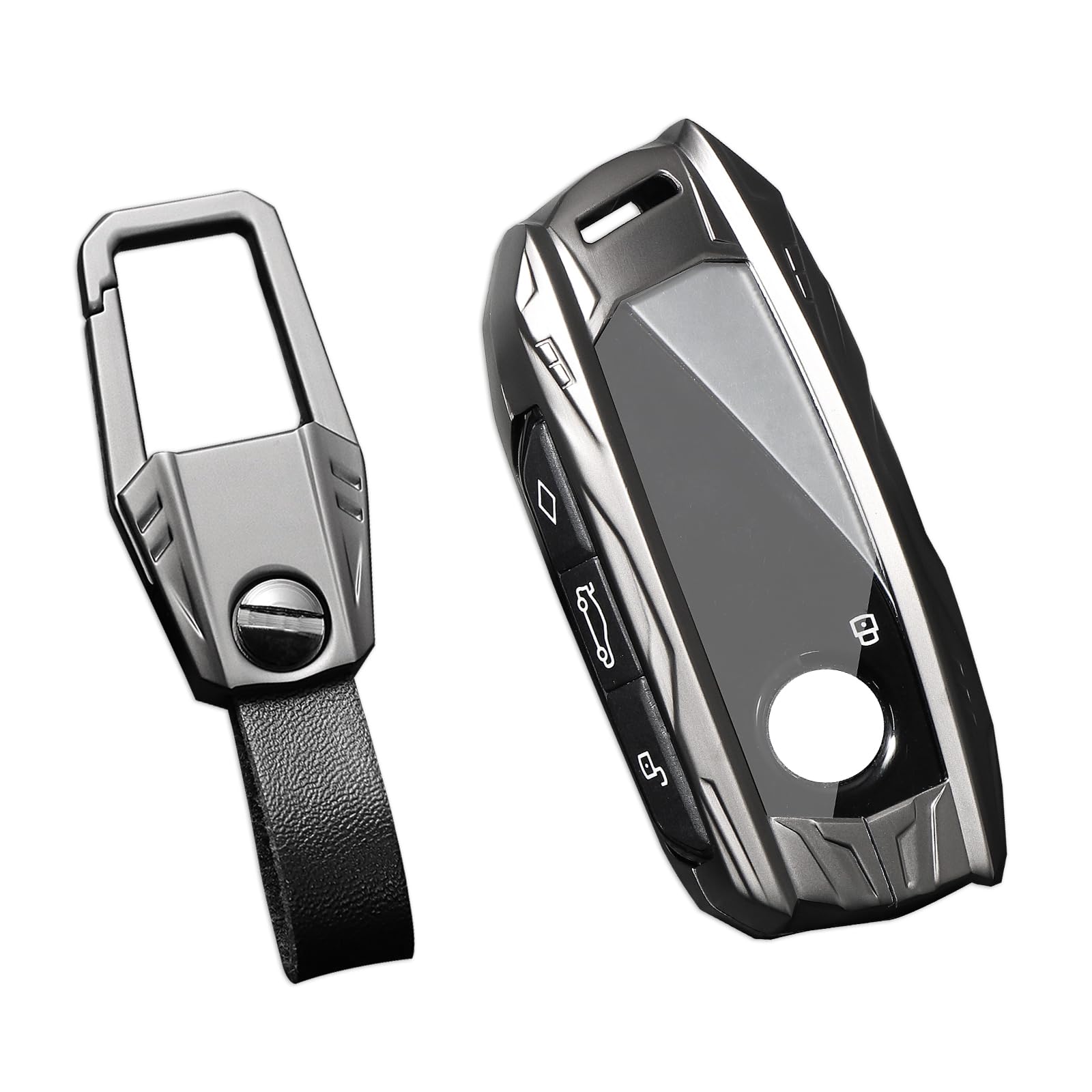 Ocezbiis For BMW Key Fob Cover,Keychain,Zinc Alloy Protection Car Key Case For 7 Series i7 IX X1 X5 X7 XM Keyshell Accessories(F