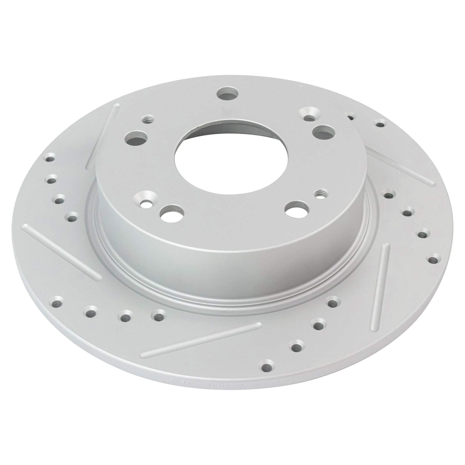 Trq Rear Brake Rotors Set Performance Premium G-Coated Slotted X Drilled Driver & Passenger Side Compatible With 2004-2008 Acura