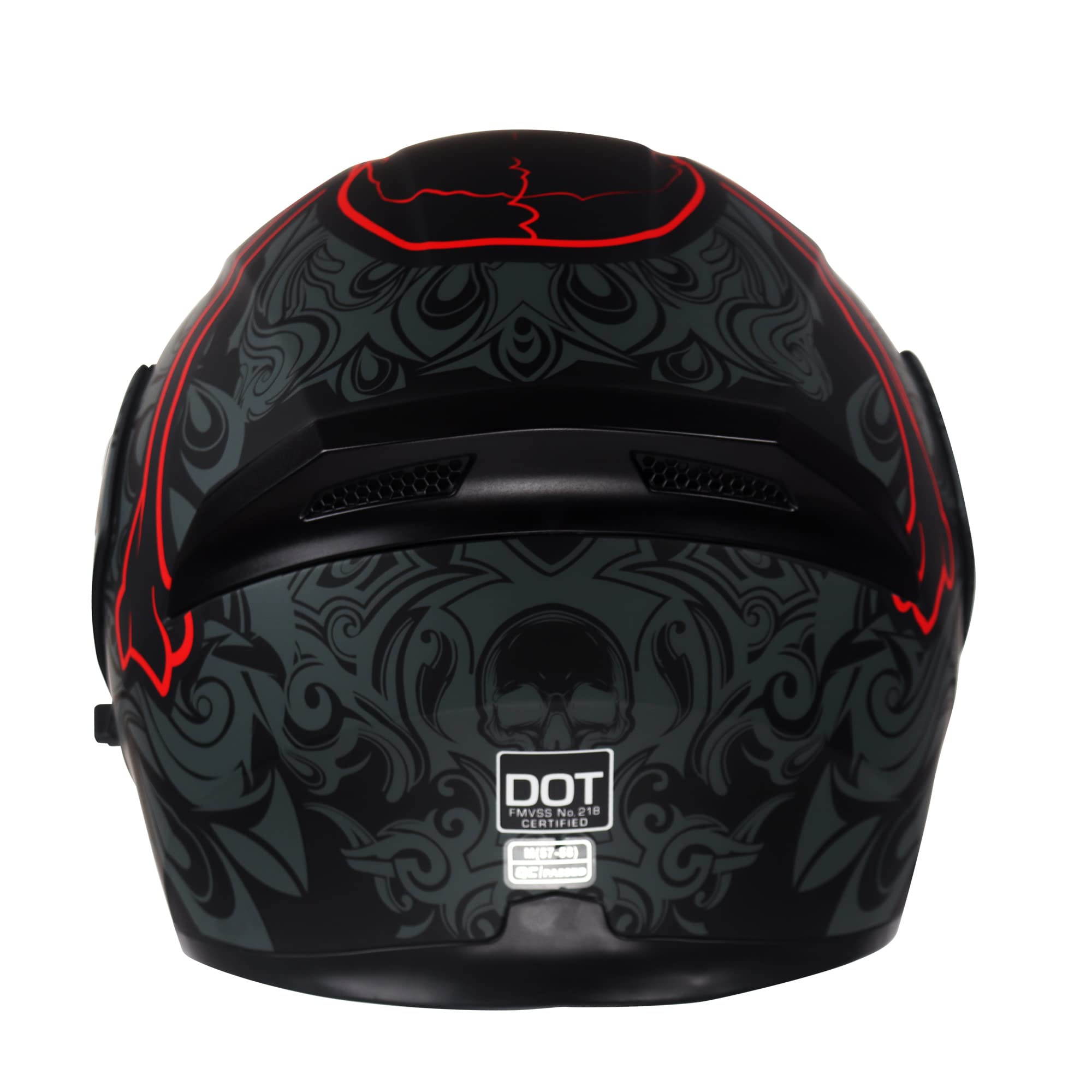 Kypara Motorcycle Dual Visor Flip Up Modular Full Face Helmet With Dot Certification Of Impressionism (Lucifer, L)