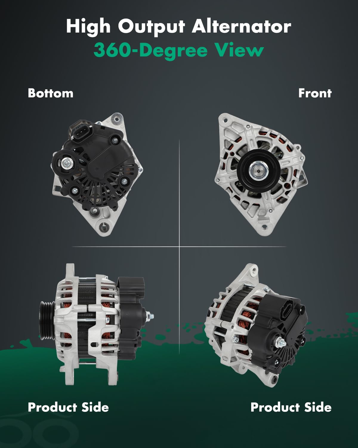 SCITOO Alternator Fit for Hyundai for Accent 1.6L 2010-2011,for Hyundai for Elantra 2.0L 2010,for Kia for Rio 1.6L 2010-2011,for