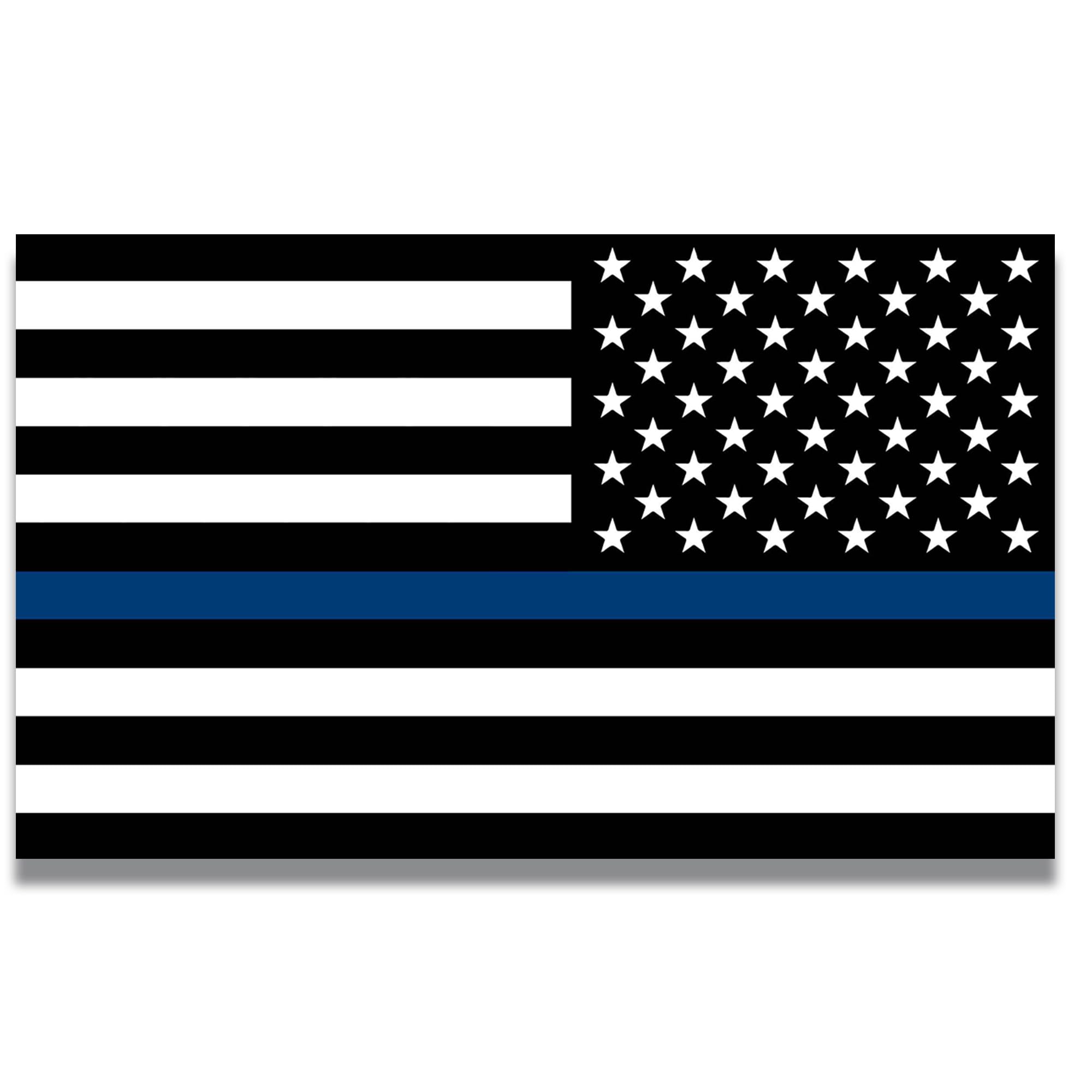 Magnet Me Up Reverse Thin Blue Line American Flag Car Magnet Decal, 5X8 Inches, Heavy Duty For Car Truck Suv, In Support Of Poli