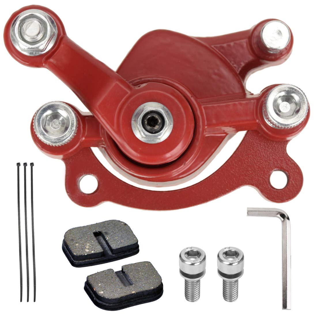 Fvrito Front Brake Caliper And Pad For Classic 80Cc Mm-B80 105Cc 1000W Mm-E1000 Motovox Mbx10 Mbx11 Coleman Ct100U Cc100X Mini Bike 47 49Cc Mini Atv Standard Scooter Dirt Pocket Bike Go Kart Red