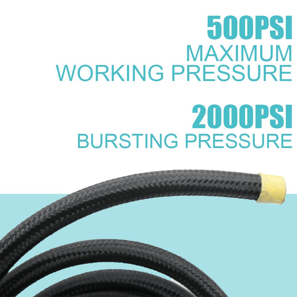 3/8 Fuel Line 6An Transmission Cooler Hose 20Ft High Pressure Marine Braided Fuel Injection Hose For Oil, Gas, Fuel, Diesel, Hydraulic