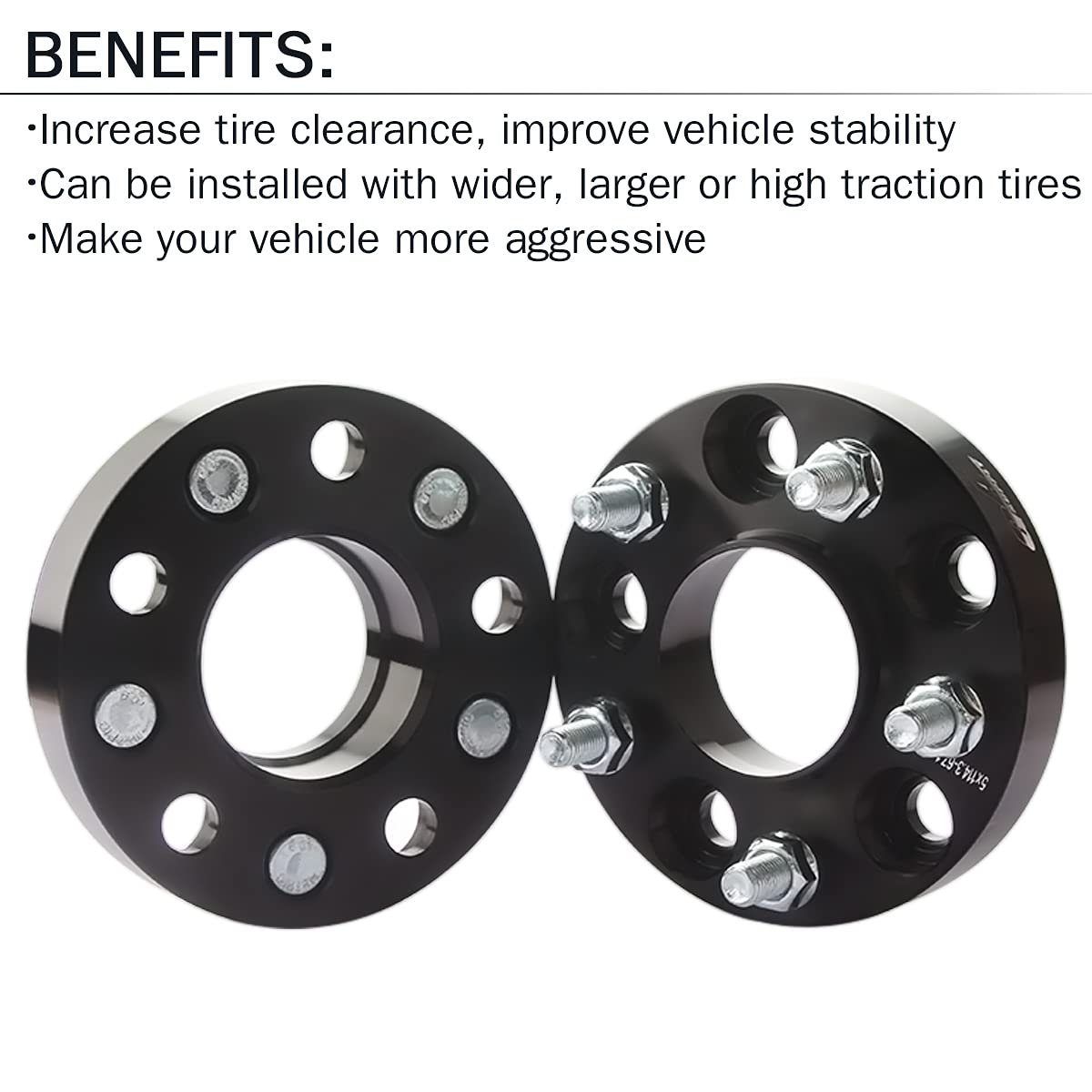 Gasupply 1 Inch 5X114.3 Wheel Spacers Hubcentric, 5 Lug 25Mm Wheel Spacers 5X4.5 67.1Mm Hub Bore 12X1.5 Studs, Compatible With C