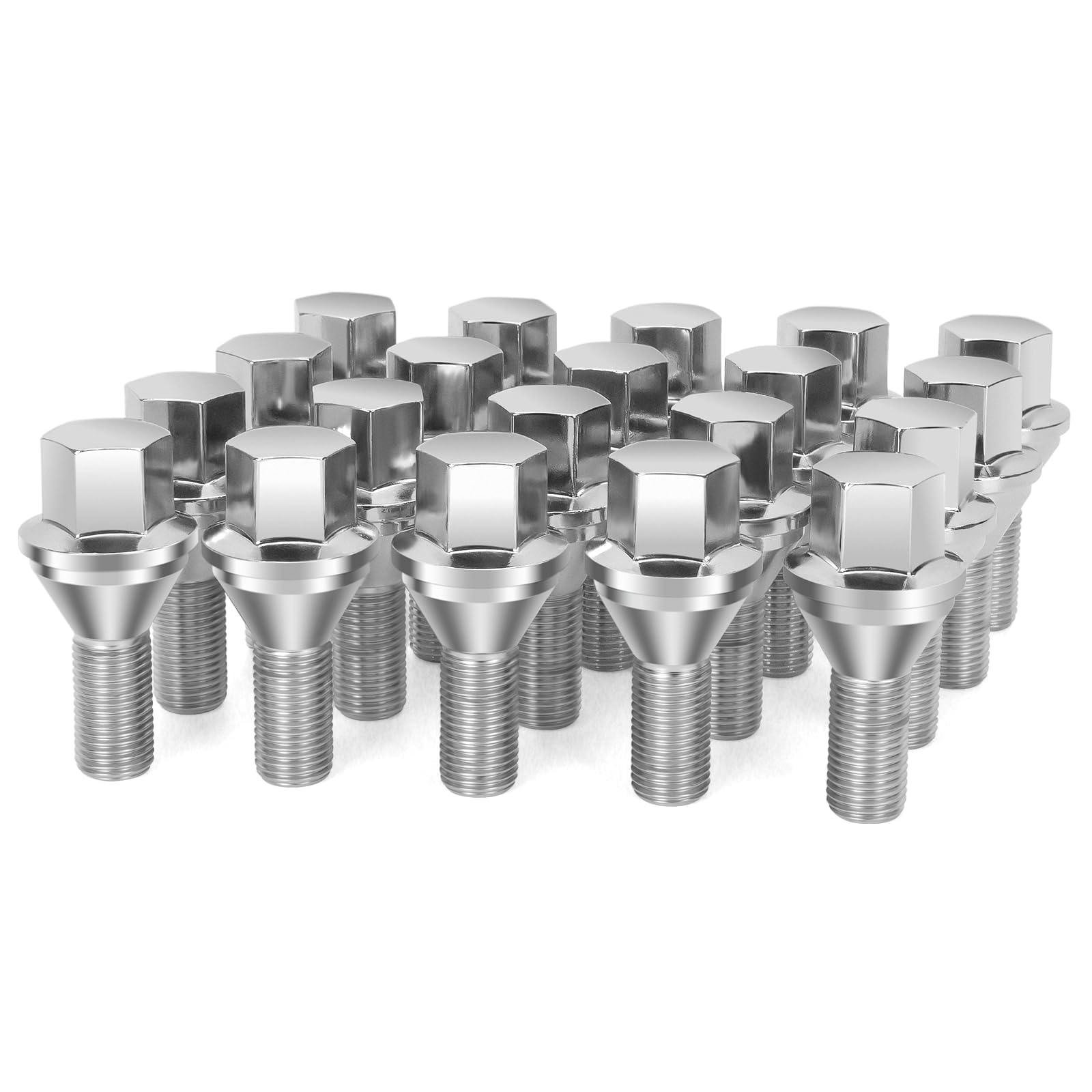 Dynofit 12x1.25 Wheel Lug Bolts Replace for Je/ep Renegade 2015+ Factory Swollen Bolt,One-piece Style 17mm Hex Chrome Wheel Bolt