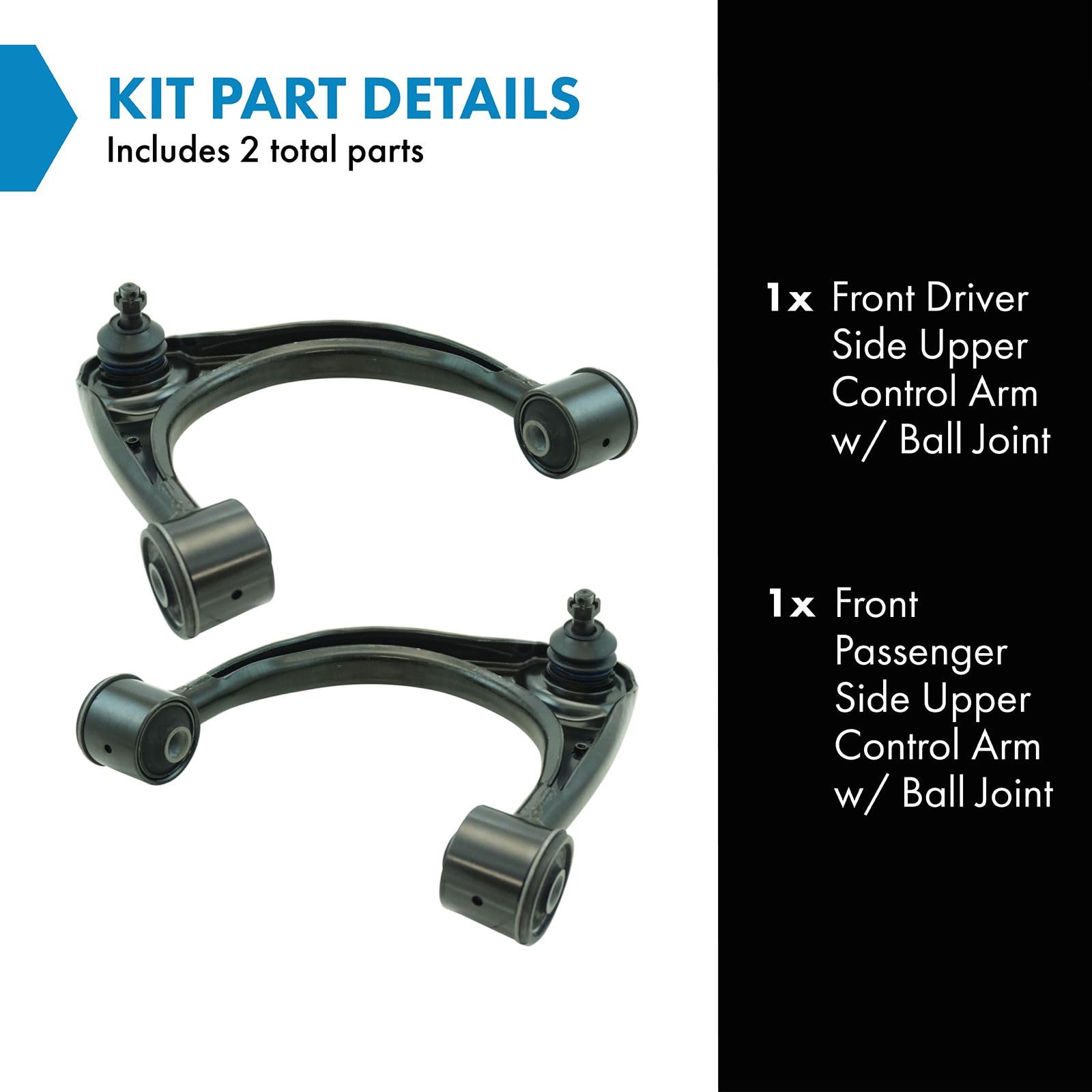 Trq Front Upper Control Arm With Ball Joint Set Compatible With 2008-2019 Toyota Sequoia 2007-2019 Tundra