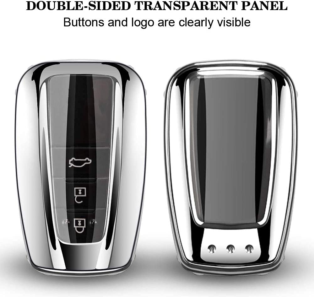 Qbuc For Toyota Key Fob Cover With Keychain Soft Tpu Key Fob Case All-Around Protection Key Case Compatible With 2018-2021 Toyot