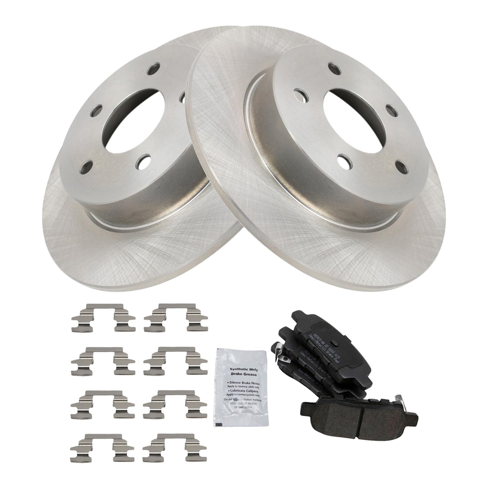 Trq Rear Brake Pad & Rotor Kit Brake Pads Brake Rotor Semi-Metallic Compatible With 2019 Nissan Altima