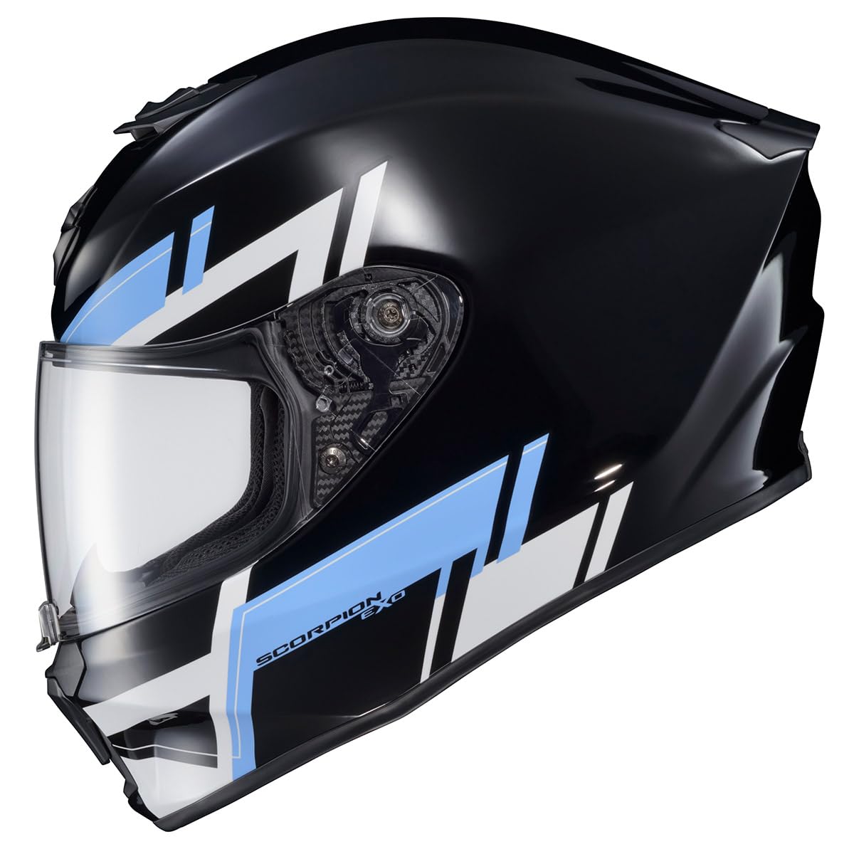 Scorpionexo R420 Full Face Adult Street Motorcycle Helmet With Bluetooth Ready Speaker Pockets Dot Snell Approved Pace (Blue - 2