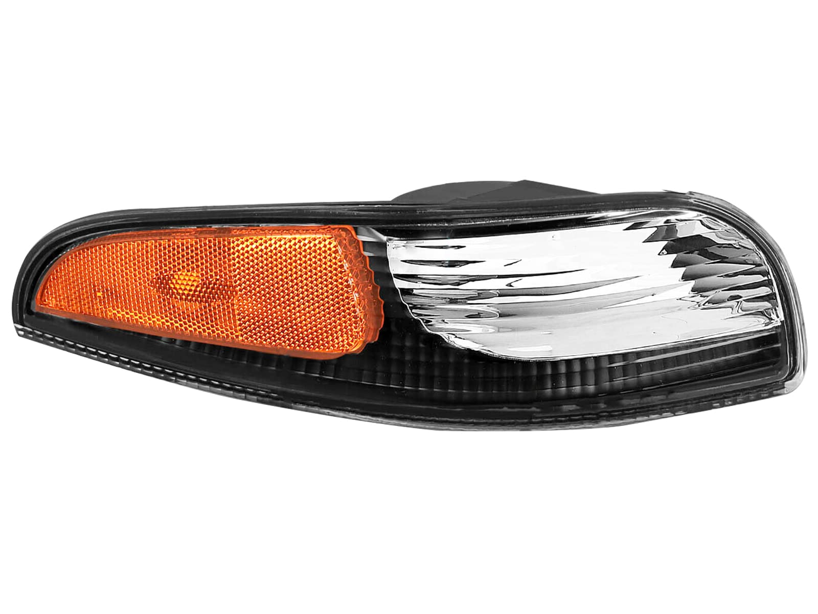 AmeriLite Black Replacement Bumper Turn Signal Lights Set for Chevy Corvette - Driver & Passenger Side