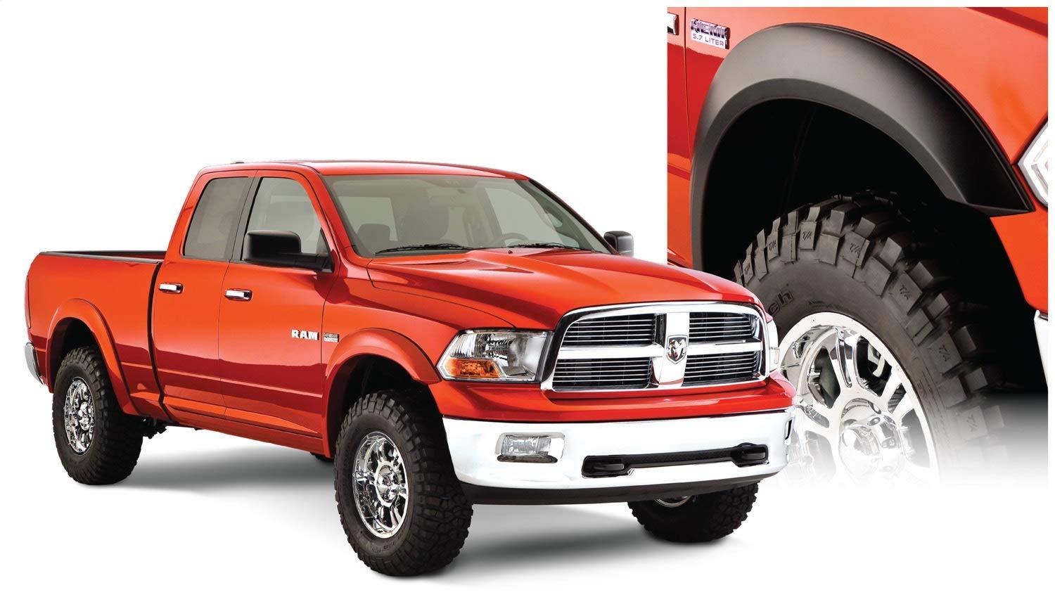 Bushwacker 50914-02 Extend-A-Fender Fender Flares 4Pc. Set Fits 2009-2021 (Classic) Ram 1500 (Excludes R/T & Rebel)