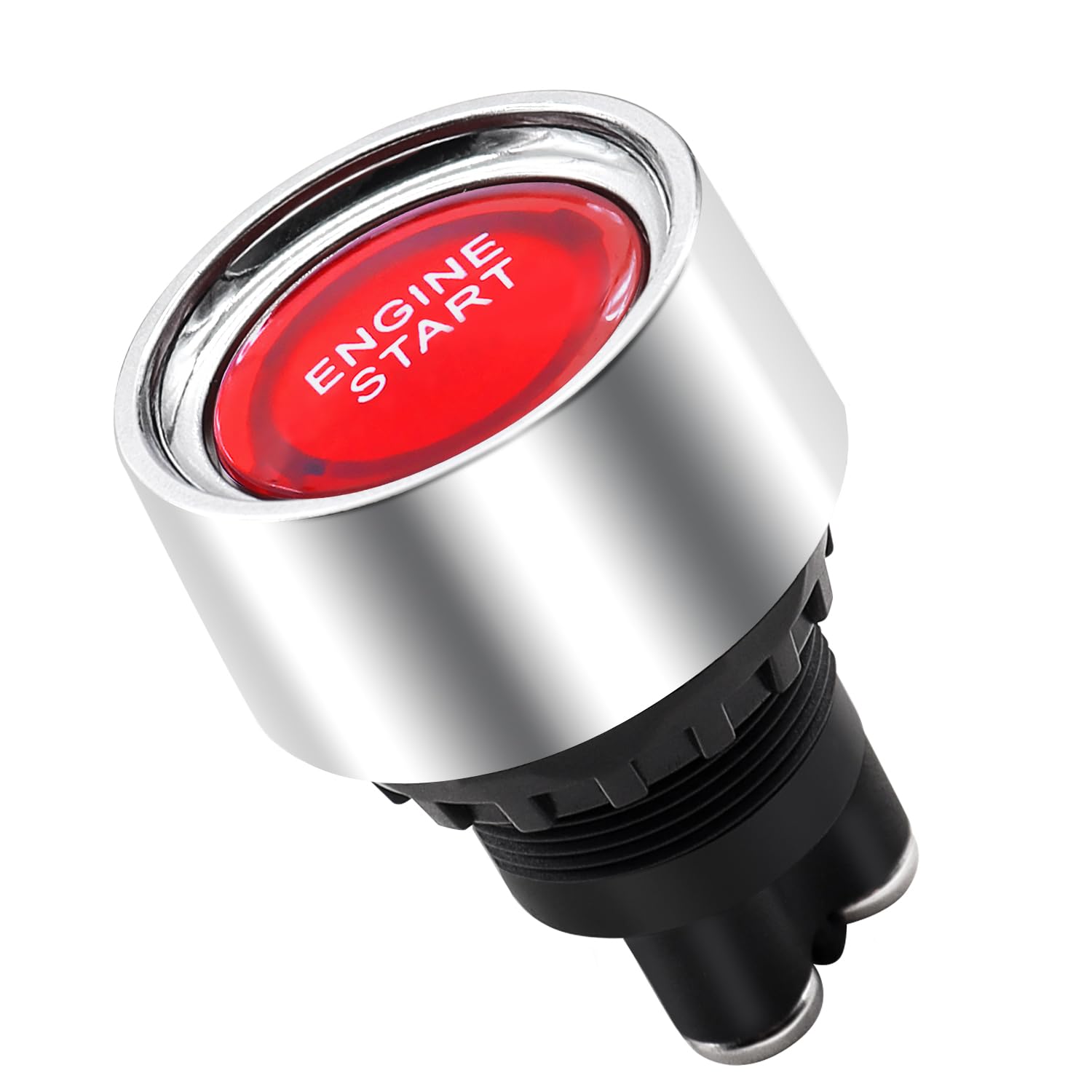 mankk Push Start Ignition Switch 12V DC,Start Engine Button Stater (ON)-Off,Momentary Engine Start Push Button Switch SPST 50A R