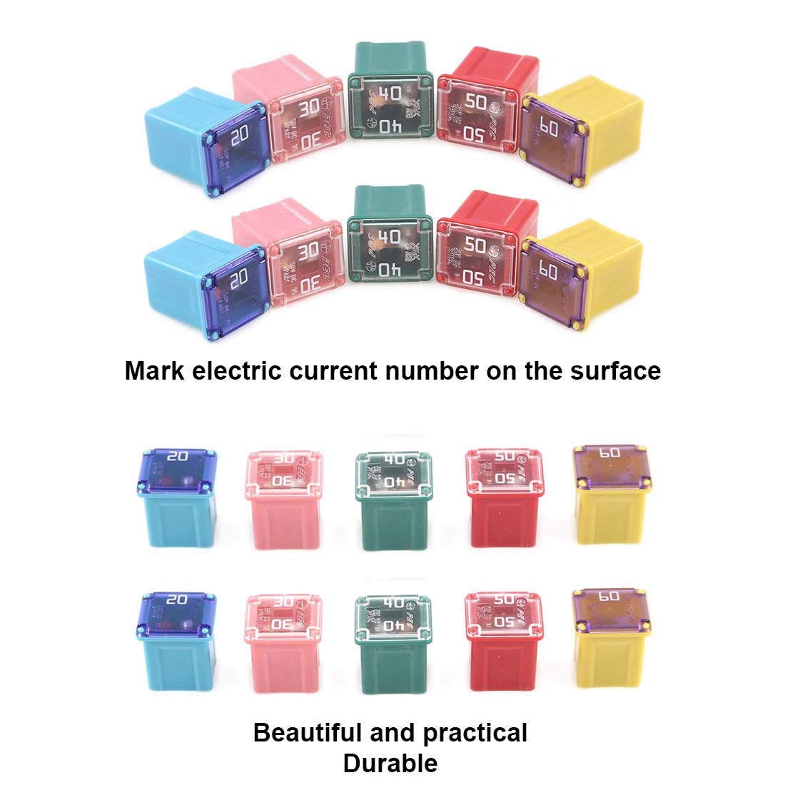 30 Pc Automotive Low Profile Box Shaped Fuse Kit For Ford, Chevy/Gm, Nissan, And Toyota Pickup Trucks, Cars And Suvs