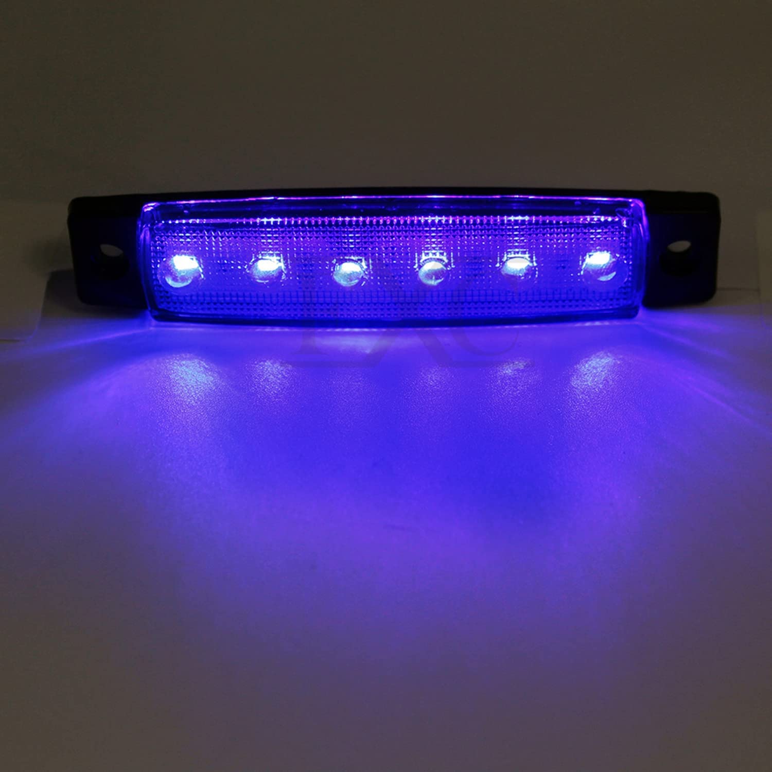 10Pack 12V Smoked Blue Led Trailer Marker Lights 3.8 '' Side Marker Clearance Light Bar Front Rear Signal Indicator Light Strip