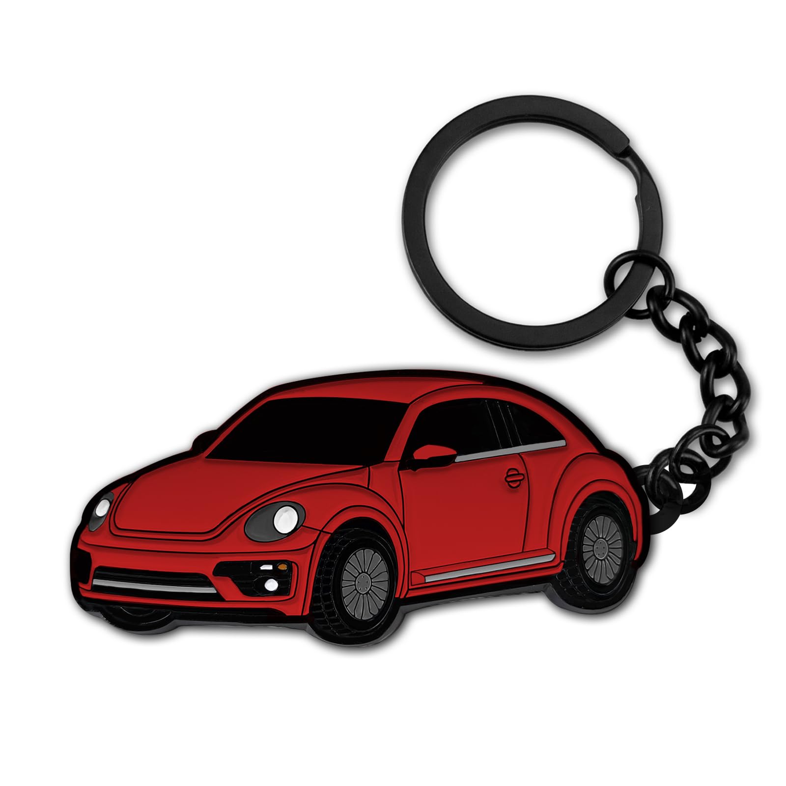 Glahorse For Volkswagen New Beetle Keychain，For Volkswagen New Beetle Accessories 2005-2022，Metal Keychain (Red)