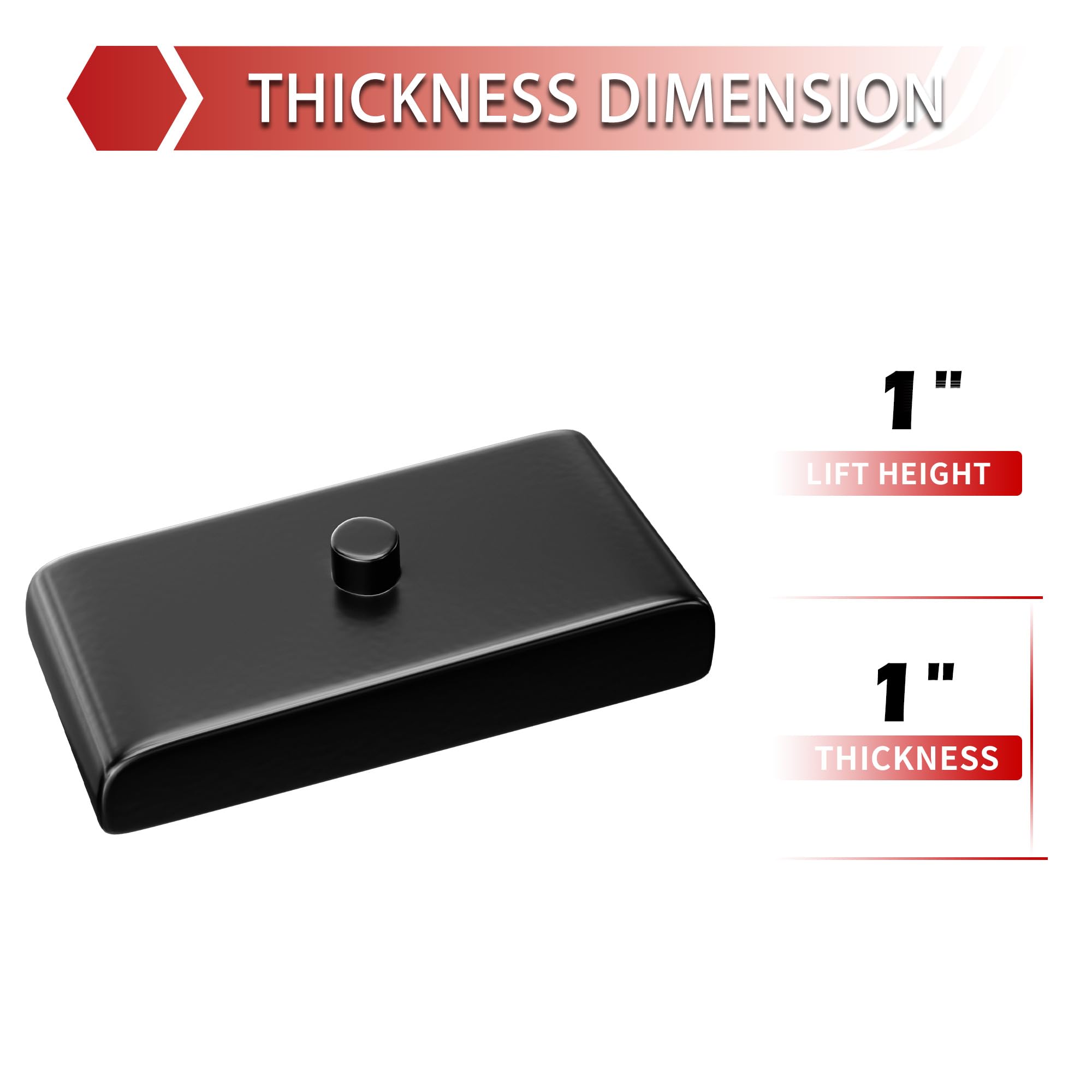 1 Inch Rear Lift Block Compatible With 1999-2023 Silverado 1500 Sierra 1500, 1'' Rear Leveling Lift Kits With Extended Square U-