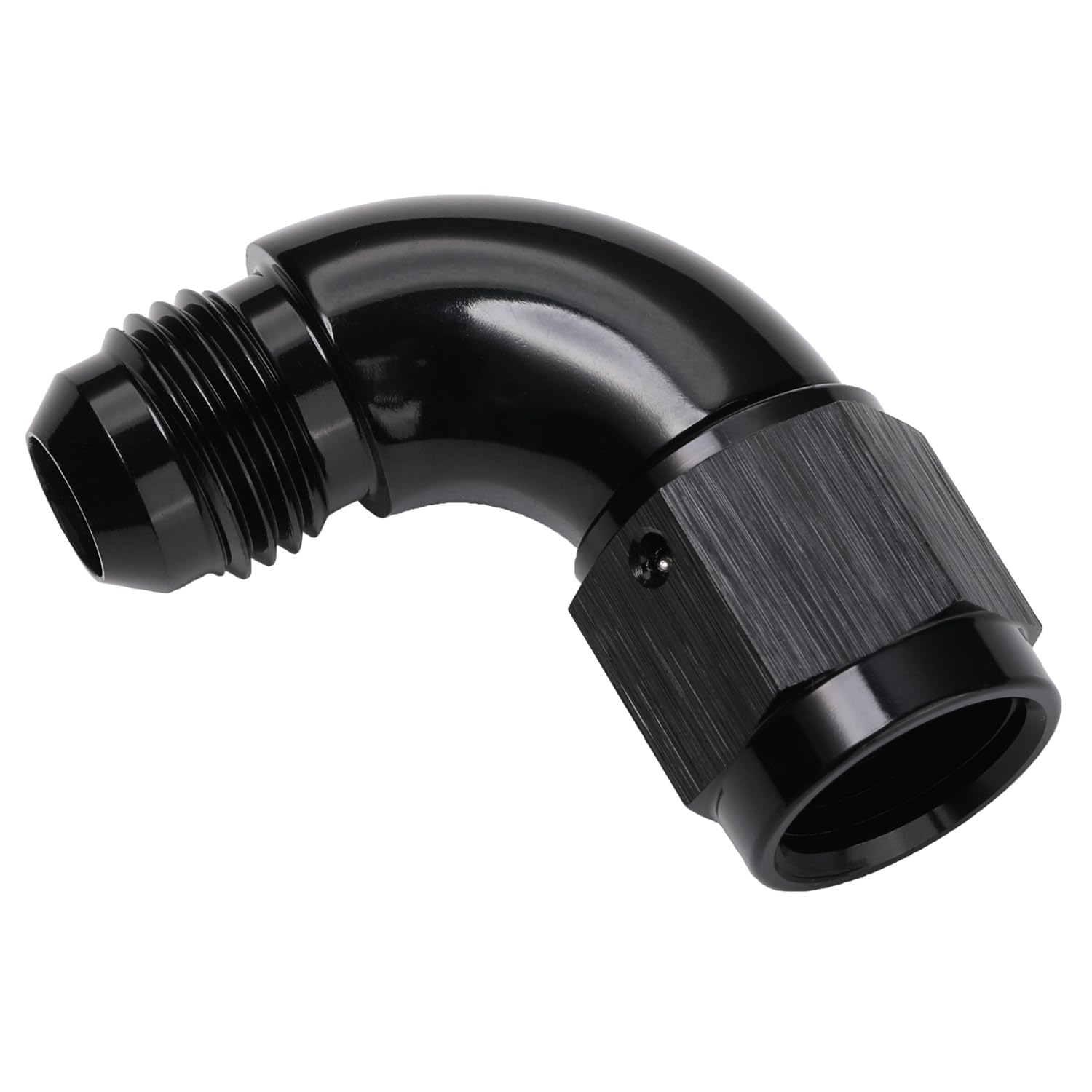 Podavelle 90 Degree 6An Male To 6An Female Swivel Full Flow Fitting Adapter Coupler Aluminum Black