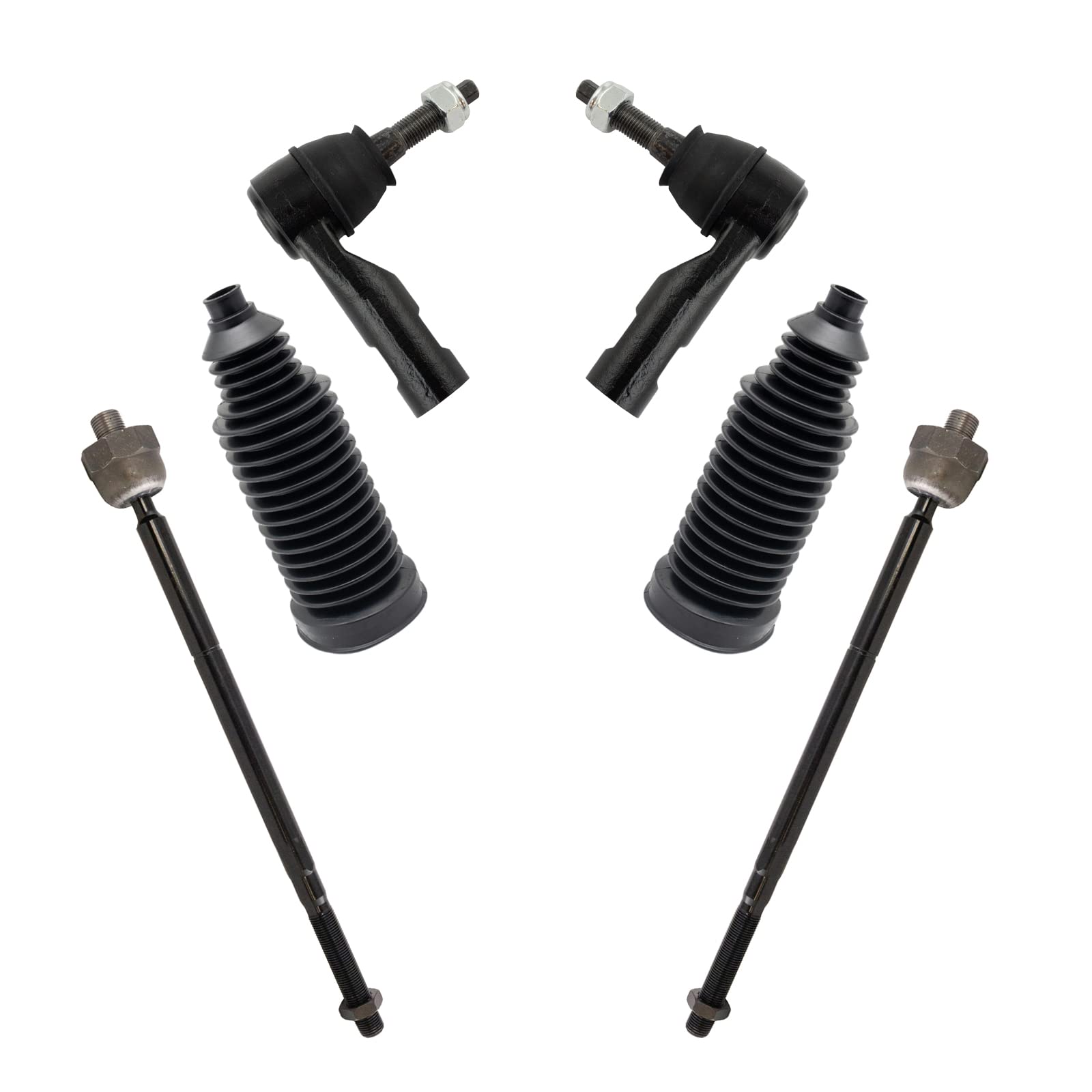Trq Front Steering Kit Steering Rack & Pinion Bellow Tie Rod Compatible With 2013-2018 Ram 1500