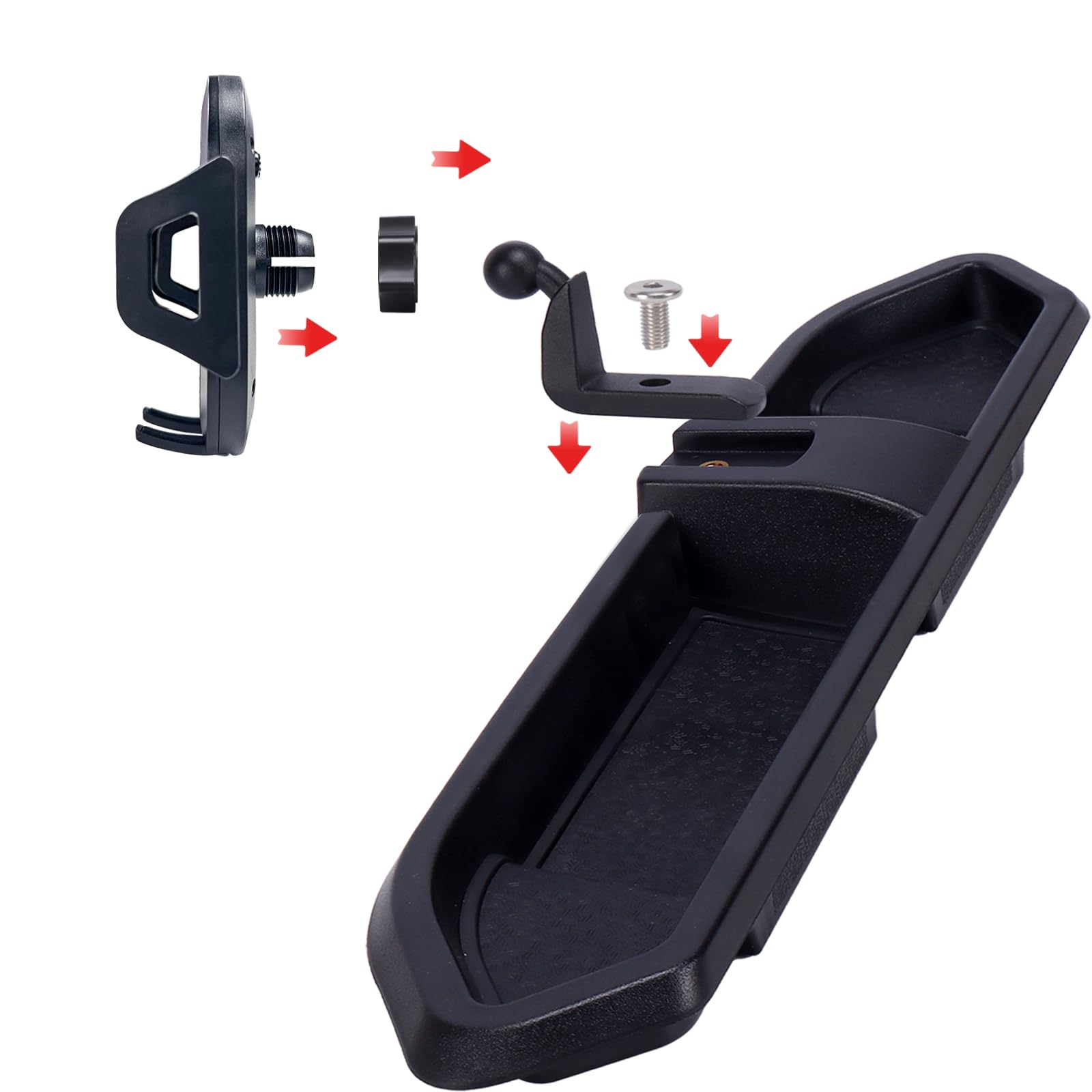 Neepiar Phone Mount Compatible With Jeep Wrangler 2018-2023 Jl Jlu 2020-2023 Gladiator Jt Dash Tray Phone Holder Mount With Storage Box Don'T Fit For The Oil-Electric Vehicle Version