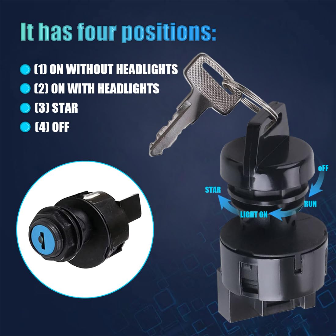 Ignition Switch Key Fits For Polaris Trail Blazer 250 330 400 Trail Boss 325 330 Polari Sportsman 850 Xp Eps Touring Efi Polaris Rzr 4 1000 Xp Eps