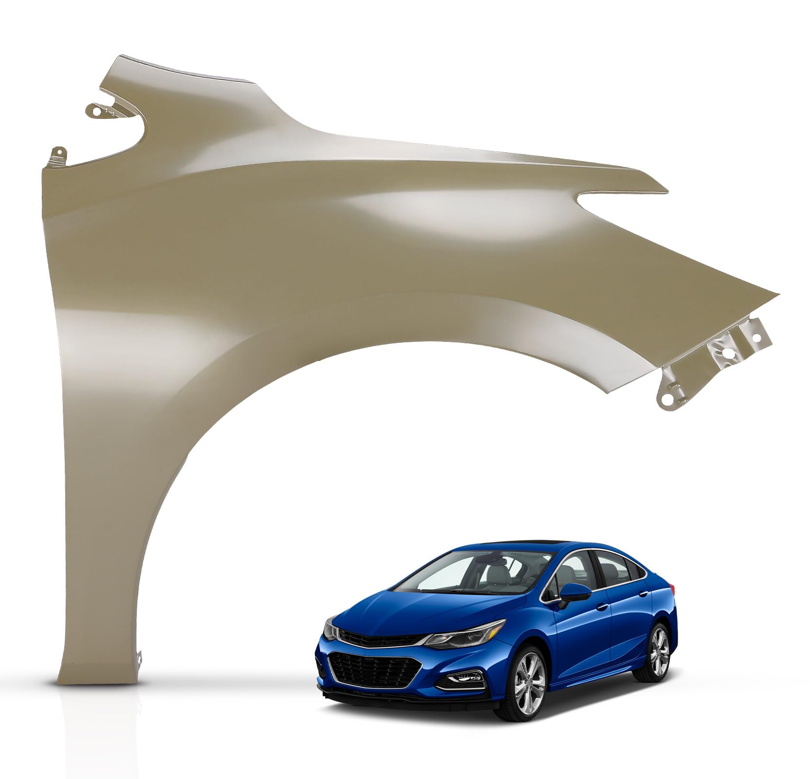 YHTAUTO Front Right Passenger Side Fender Primed Steel Compatible with Chevrolet Cruze 2016-2019
