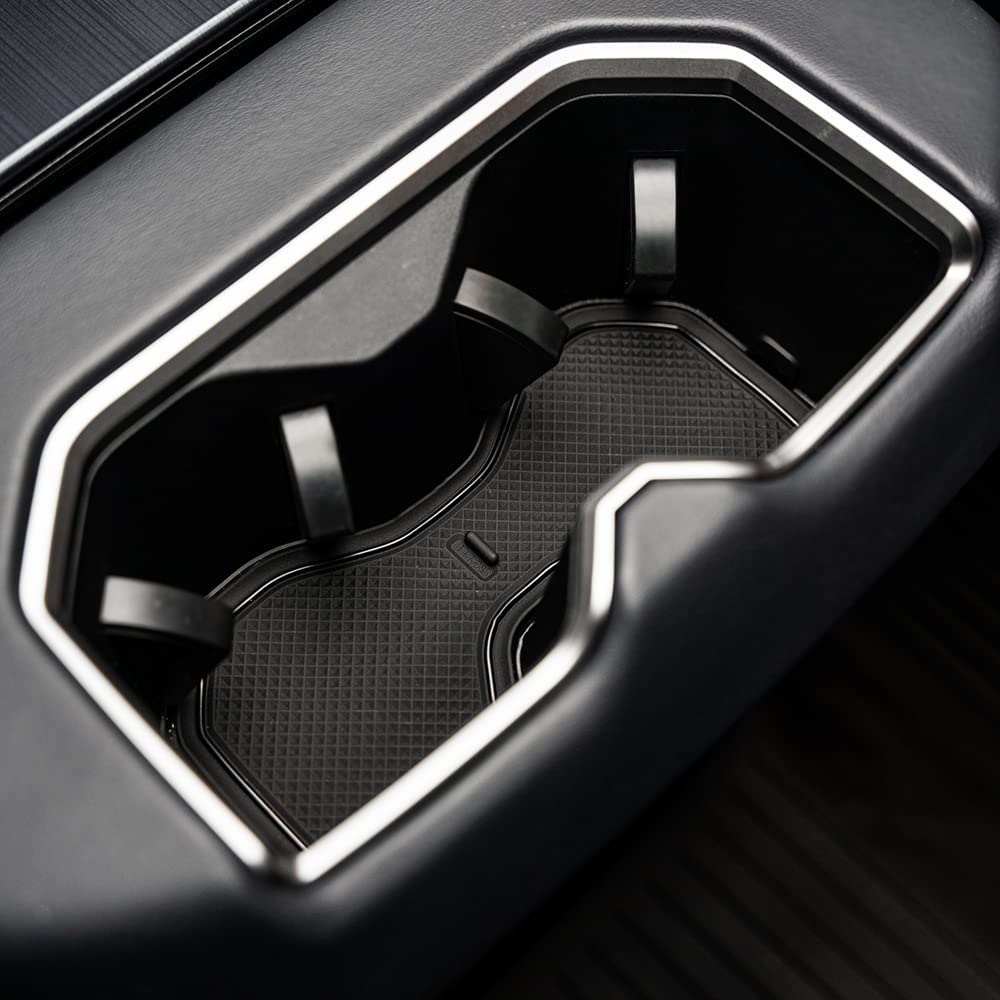Muslogy Fits Tundra Accessories 2022 2023 2024 Premium Custom Interior Non-Slip Anti Dust Cup Holder Inserts 30 Pcs Set Center Console Liner Door Pocket Liners Compatible With Tundra 2022-2024 (Black)