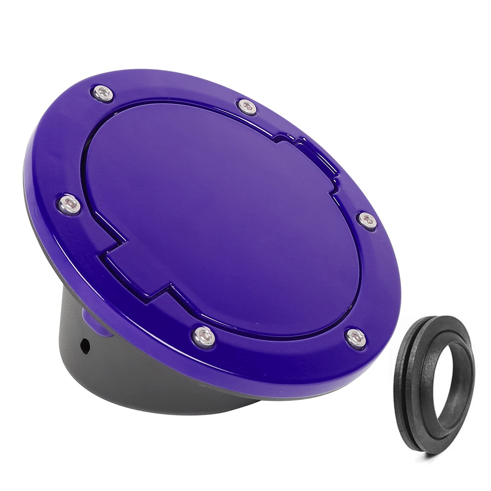 Jecar Jk Fuel Filler Cover Gas Cap Aluminum Alloy Gas Tank Door Exterior Accessories For Jeep Wrangler 2007-2018 Jk Jku, Purple