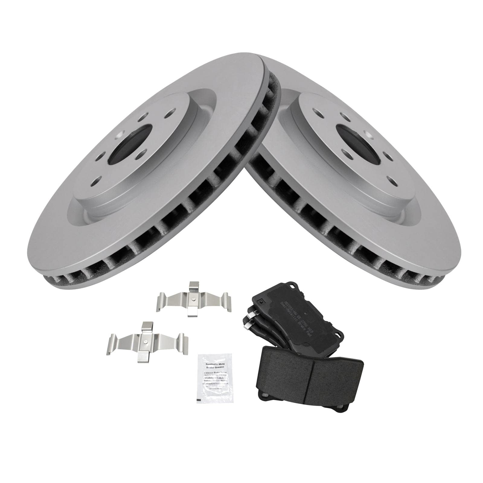 Trq Front Brake Pad & Rotor Kit Brake Pads Brake Rotor Semi-Metallic Premium G-Coated Compatible With 2012-2013 Buick Regal 2009