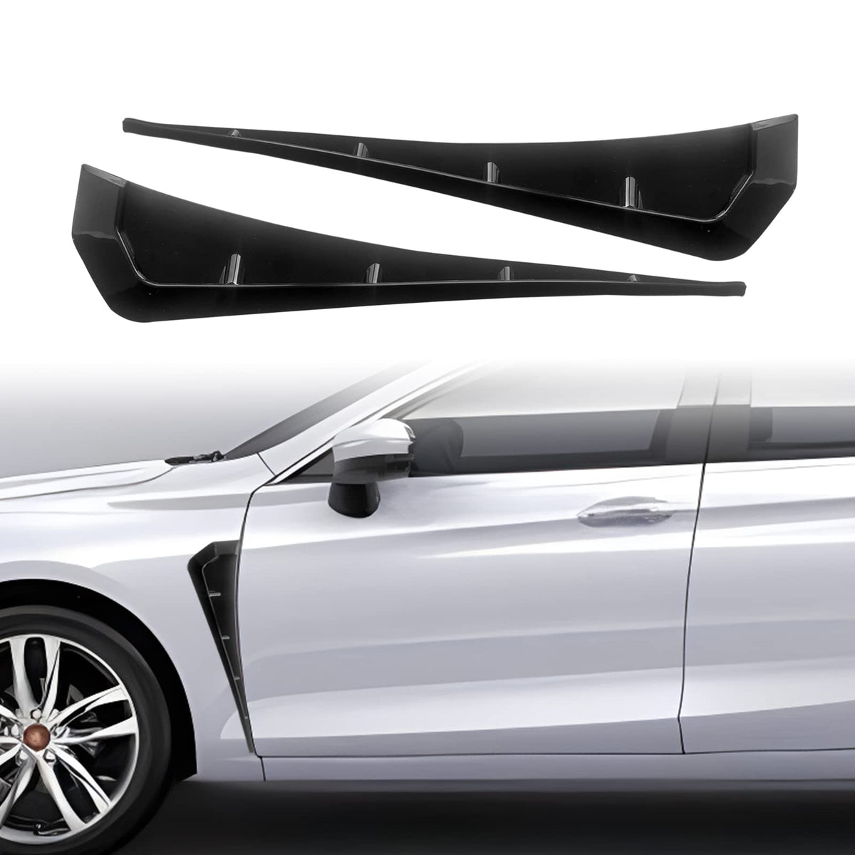 2Pcs Car Fender Side Vents, Air Vent Trim Cover, Abs Carbon Fiber Exterior Stick WBCARB0BVRBW4PM