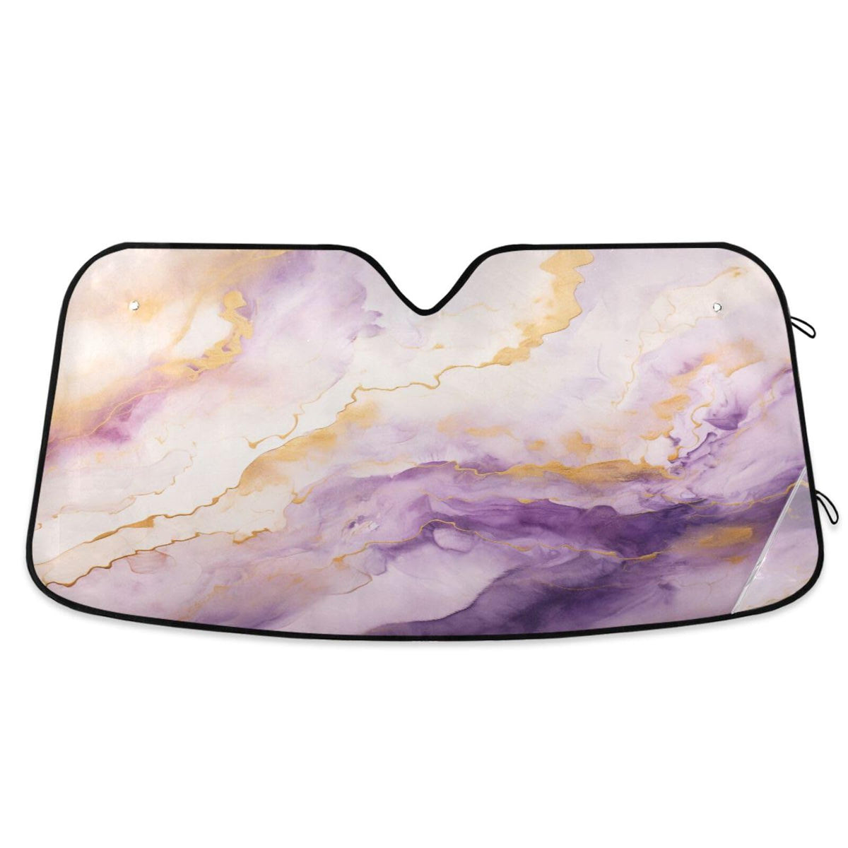 ZOEO Windshield Sun Shade Purple Gold Marble Front Window Block UV Shades Visor Reflective Retractable for Car SUV Trucks, c539s