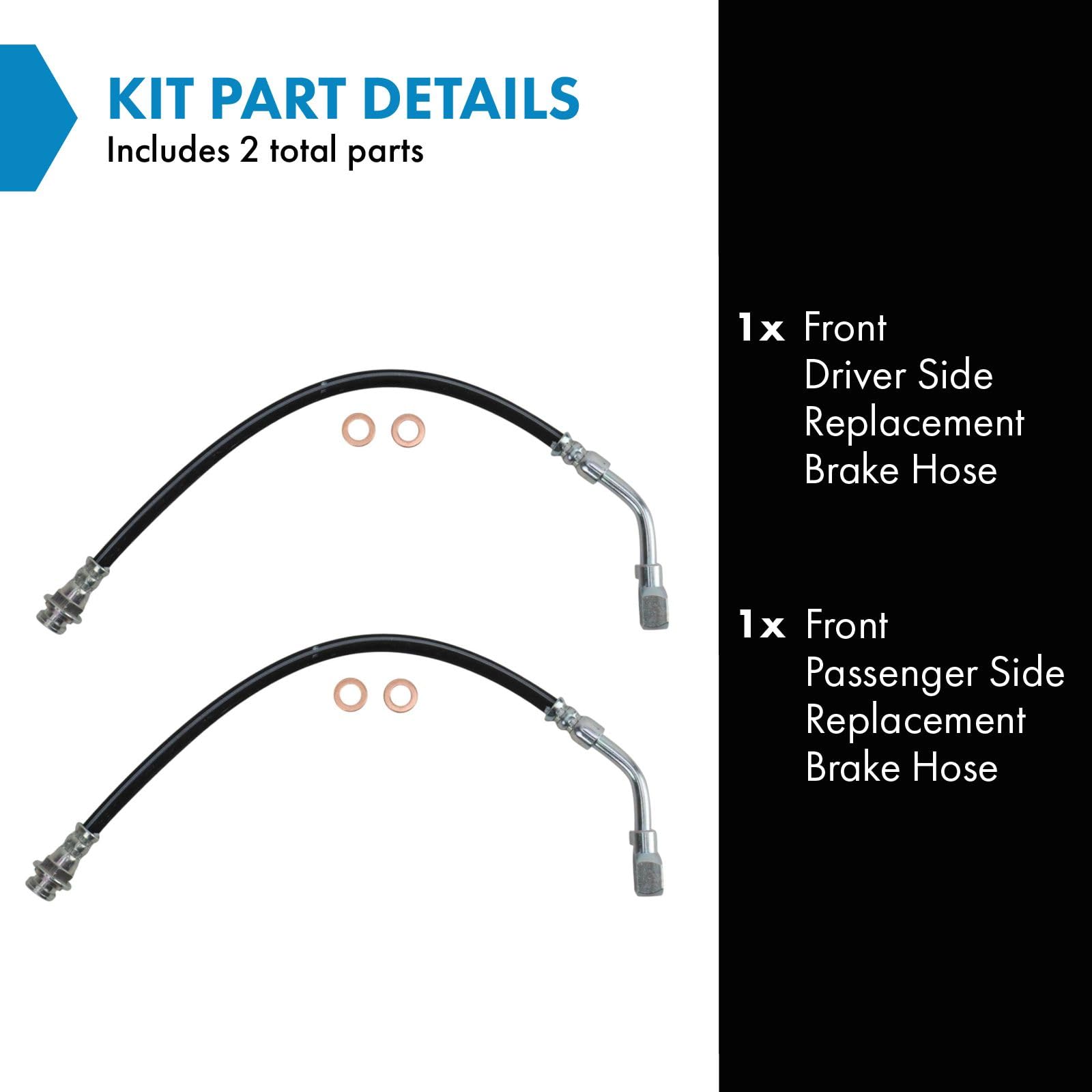 Trq Front Brake Hose Compatible With 97-09 Buick 97-05 Chevrolet 97-04 Oldsmobile 97-08 Pontiac