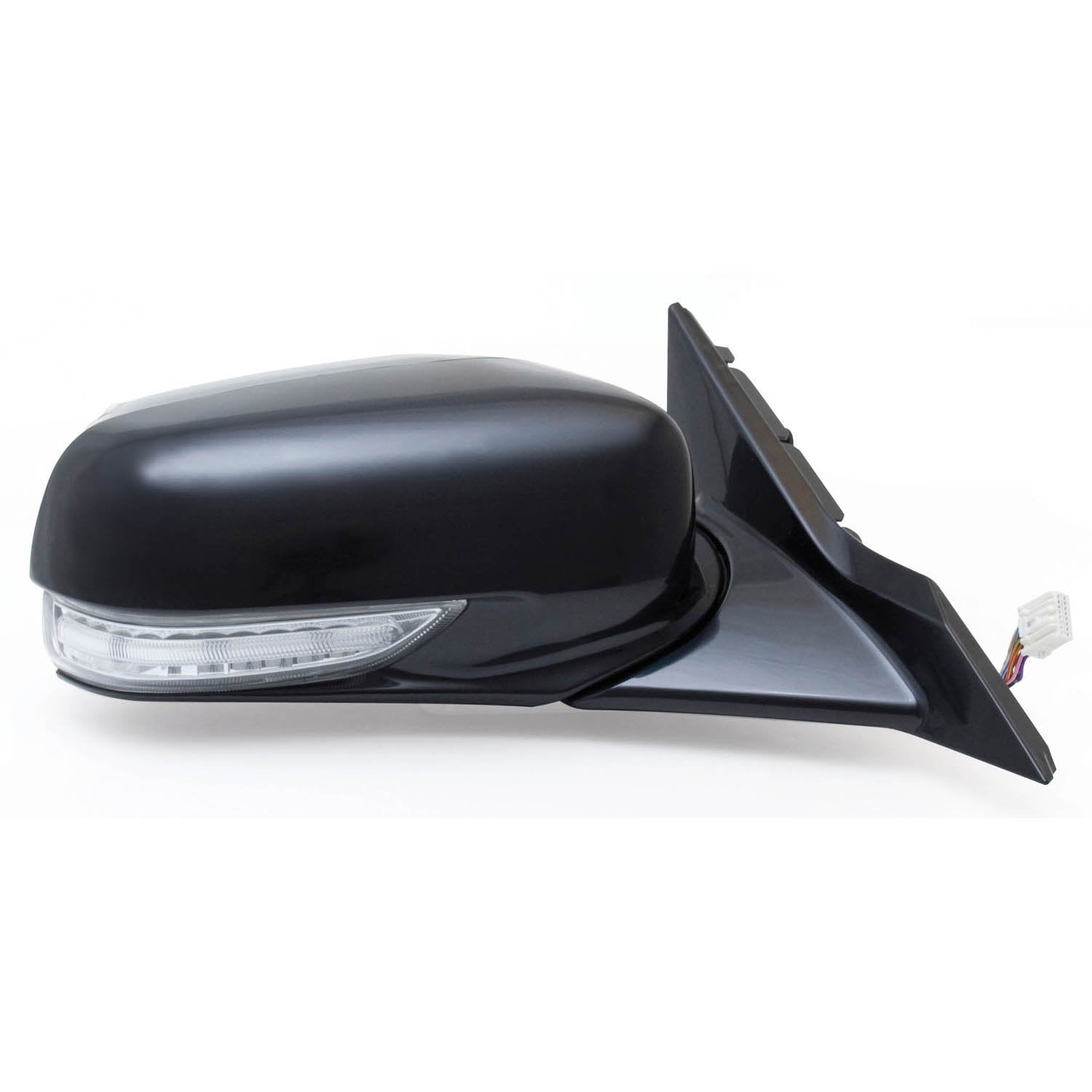 Fit System - 63583H Passenger Side Mirror For Acura Tl, Black Ptm, W/Turn Signal & Memory, Blue Lens, Foldaway, Heated Power