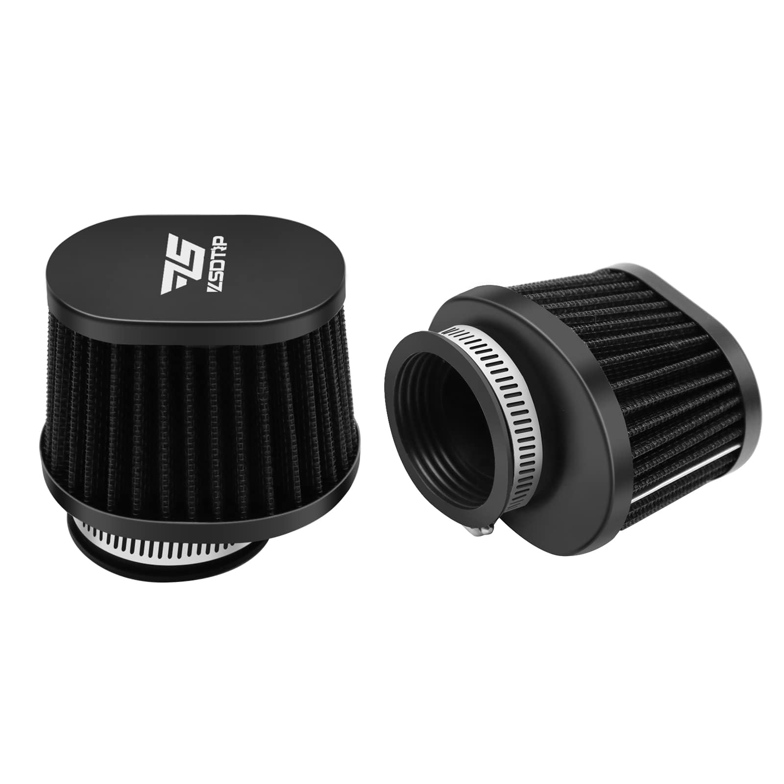2Pcs Motorcycle Air Filter Universal 38Mm Replacement Engine Filter High Performance Air Filters Fit Motocross Carburetor Cleaner For Pit Bike Scooter Moped Atv (Black)