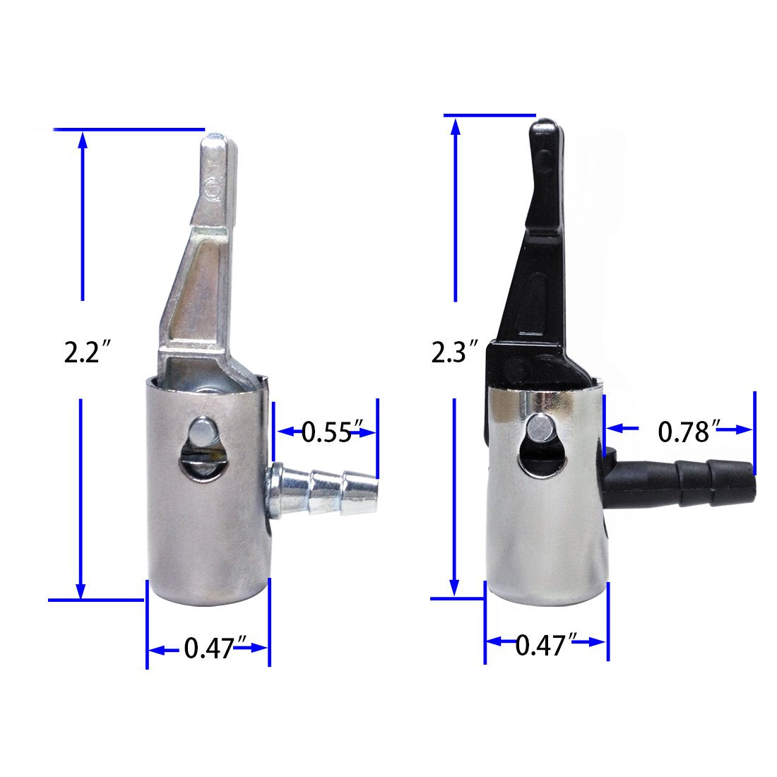 1/4''Lock On Air Chuck,Mini Air Compressor Portable Tire Inflator Tire Chuck Hose End With Barb Connector For Hose Repair-3Pack