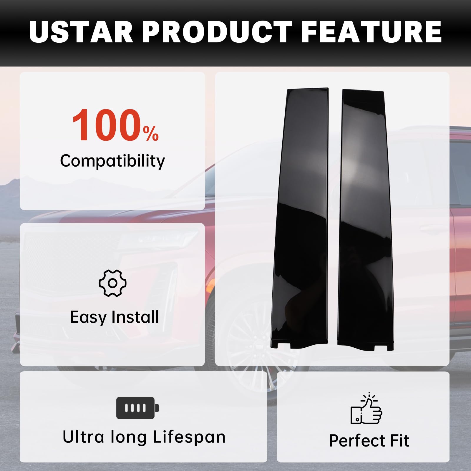 926-244 Rear Passenger Side Forward Door Applique Window Trim Molding Compatible with Cadillac Escalade/ESV Fit for Chevrolet Ta