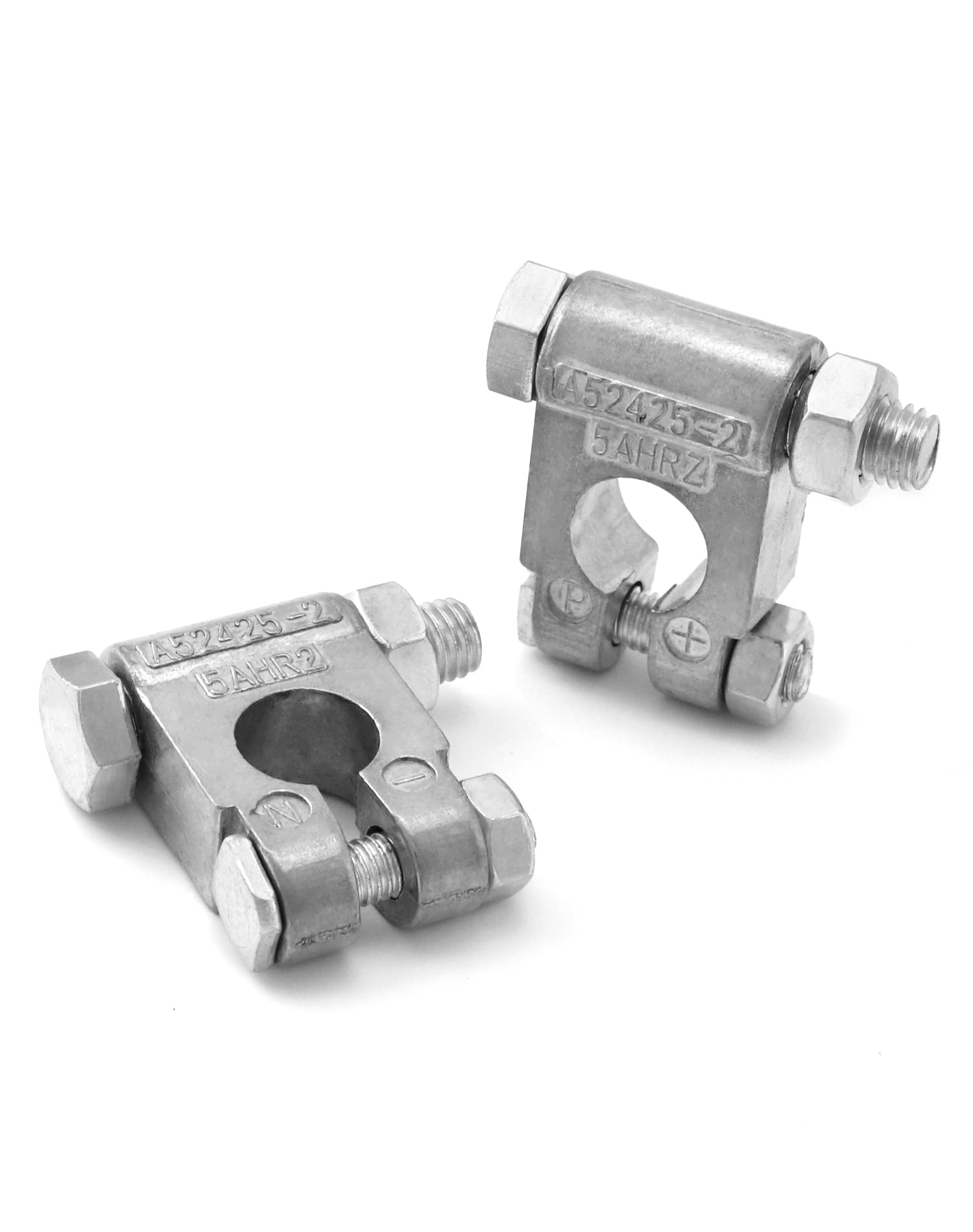 Qwork Military Spec Battery Terminals, 2 Pairs Negative And Positive Top Post Battery Connector For Marine Vehicles, Boats, Rvs