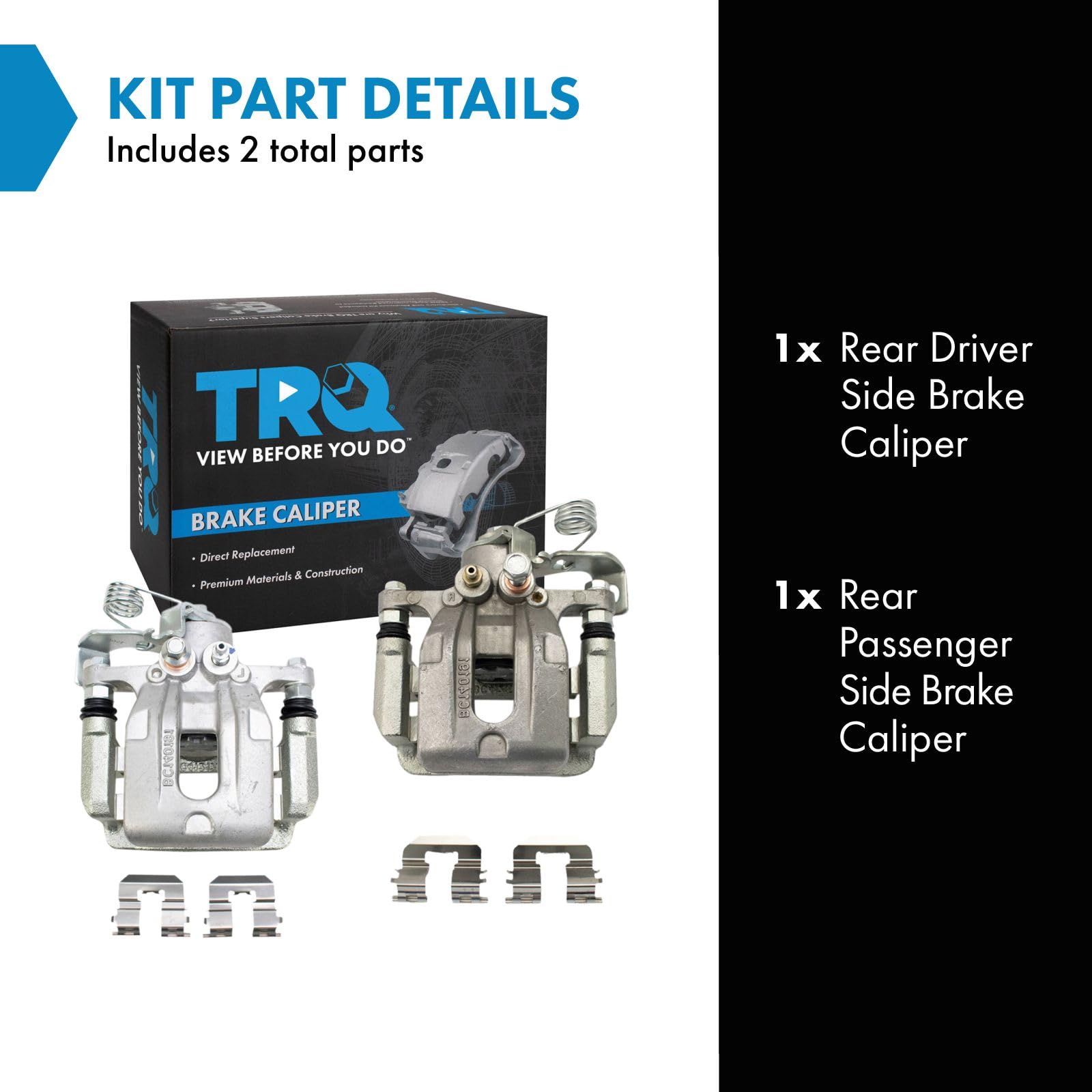 Trq Rear Brake Caliper Set Compatible With 2011-2016 Hyundai Elantra 2013-2014 Elantra Coupe