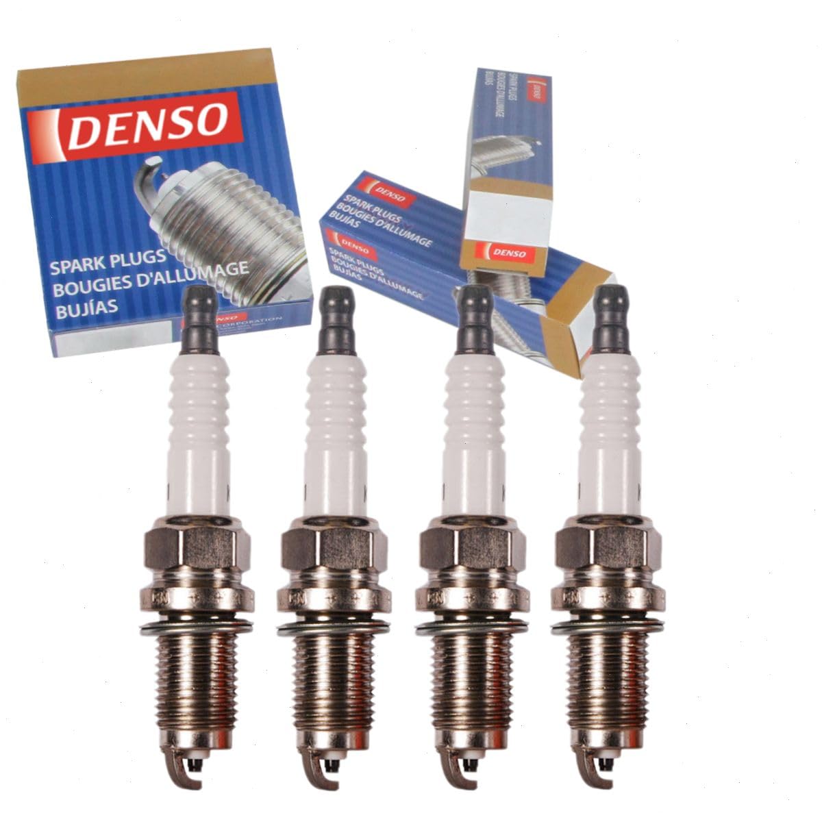 4 pc DENSO Standard Spark Plugs compatible with Honda Fit 1.5L L4 2007-2014