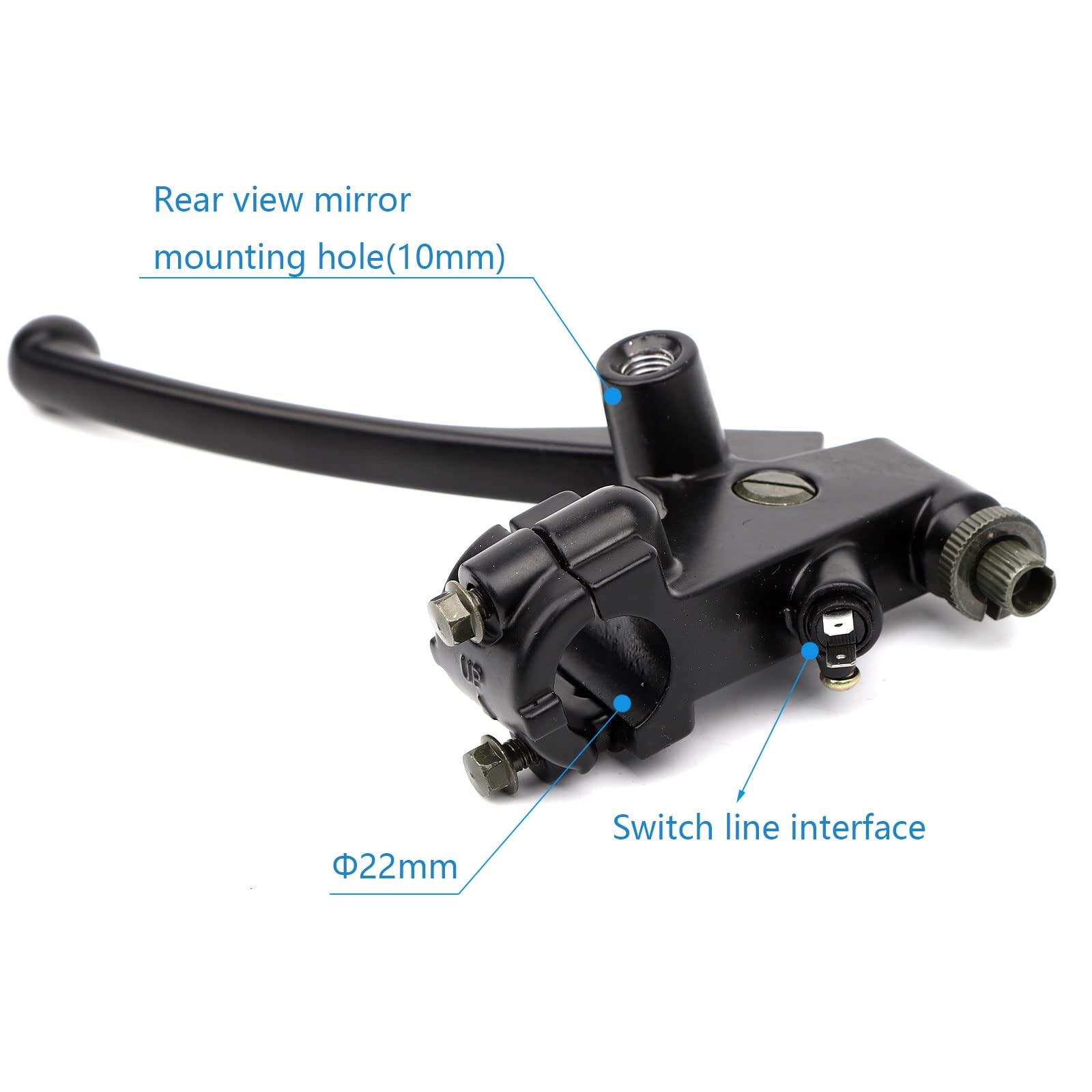 Motorcycle Levers 7/8' Universal Black Left Brake Lever With M10 Mirror Mount Clutch Brake Handle Perch For Honda Msx125 Ssr 125Cc Mini Dirt Bike Clutch Lever Brake Lever Pit Dirt Bike Parts