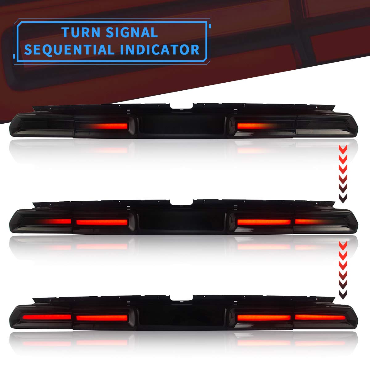 Vland Led Tail Lights Compatible With Dodge Challenger Coupe 2008-2014 3Rd Gen Pre Facelift Rear Lamp Assembly W/Sequential Red Turn Signal, Smoke/Tinted Lens