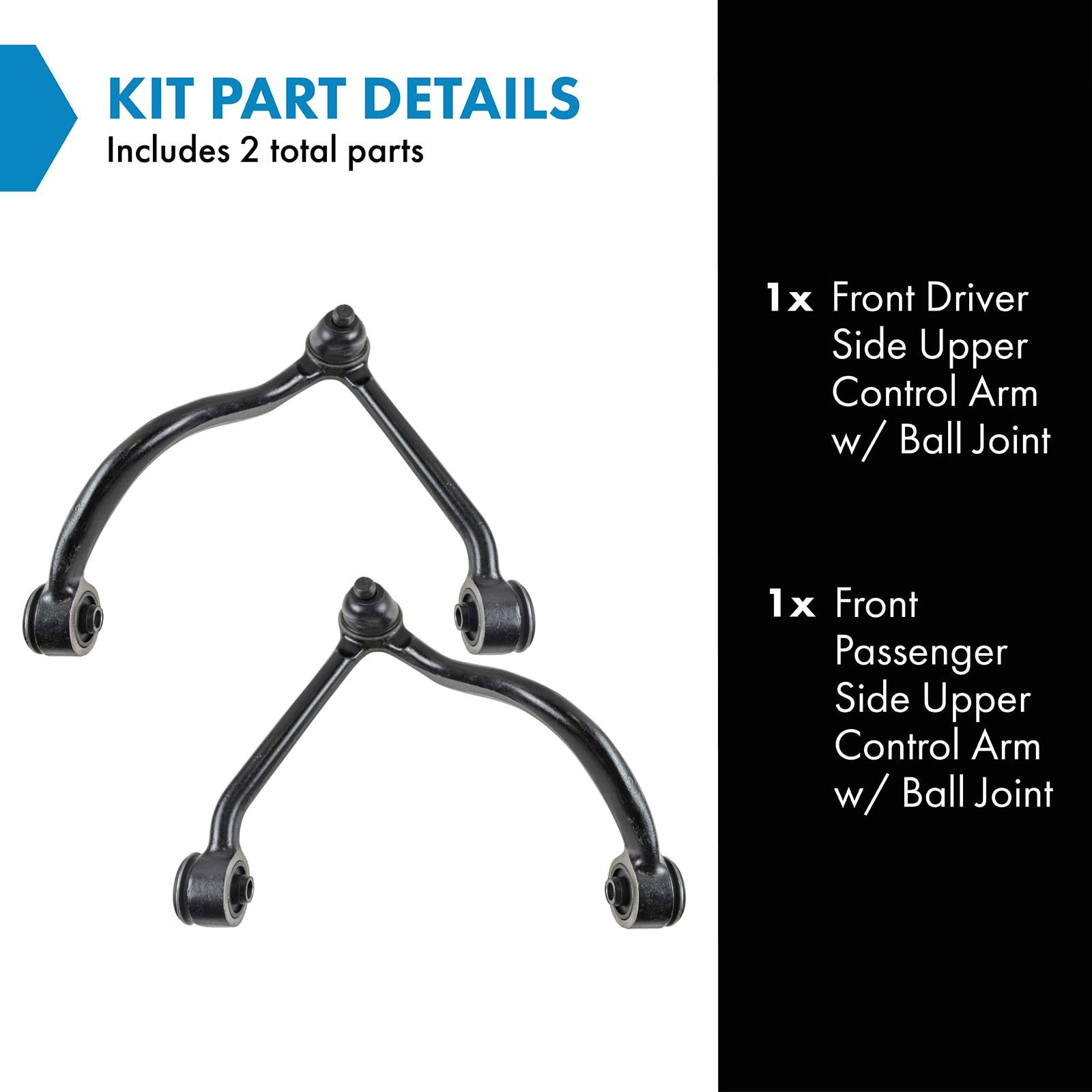Trq Front Upper Control Arm With Ball Joint Set Compatible With 2003-2006 Kia Sorento