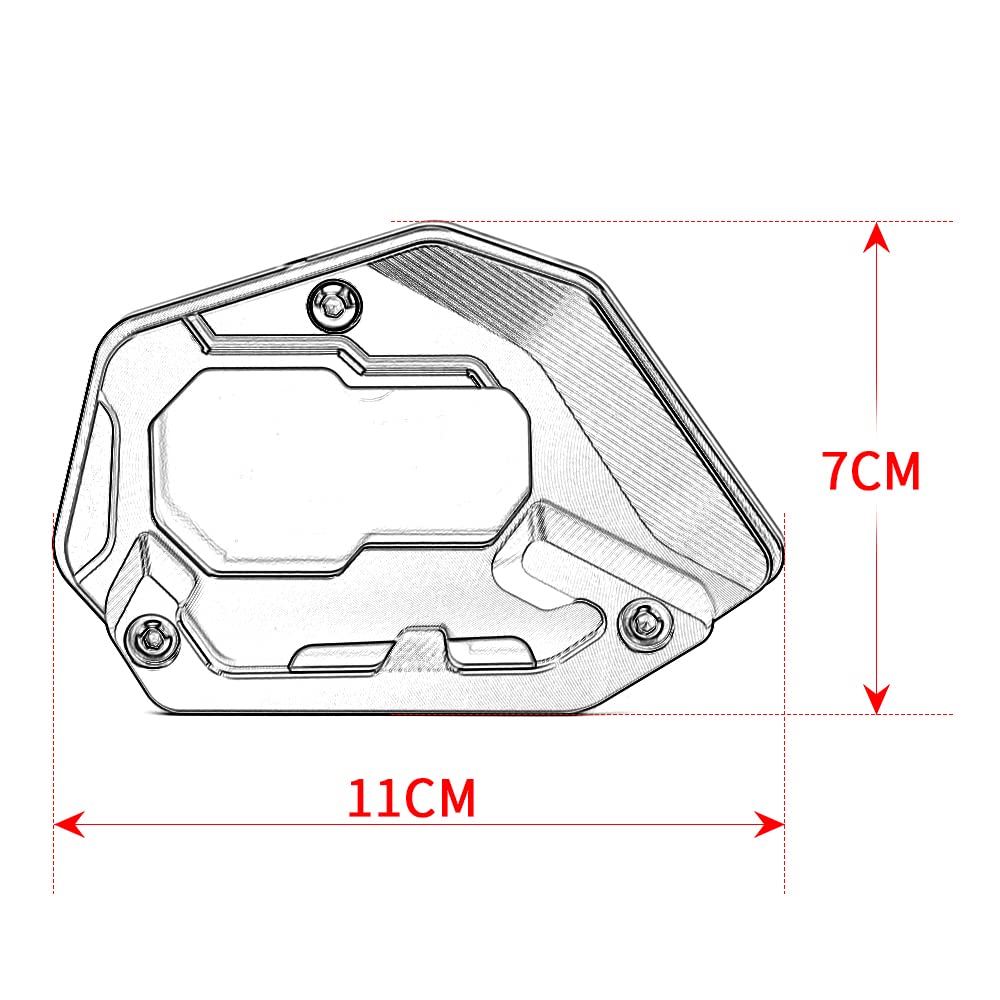 Modeer For BMW R1250GS Adventure 2018-2024 (Not For Lowered Vehicles) Motorcycle CNC Support Extension Plate Kickstand Side Stan