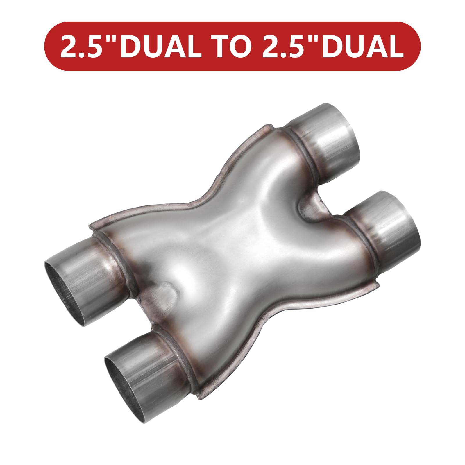 Exhaust X Pipe 2.5 Inch Inlet,Stainless Steel Universal Exhaust X Pipe 2.5'' Inlet 2.5'' Outlet 12'' Long For Smoother Exhaust,D