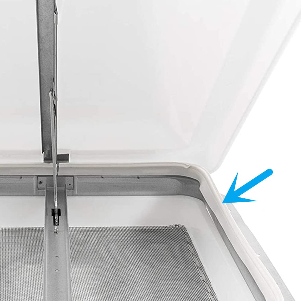 Zrnidiyr Rv Roof Vent Seal Rv Seal Replacement For Roof Vents Roof Vent Lid Replacement Gasket Whiteseal/White Gule (51'' With G