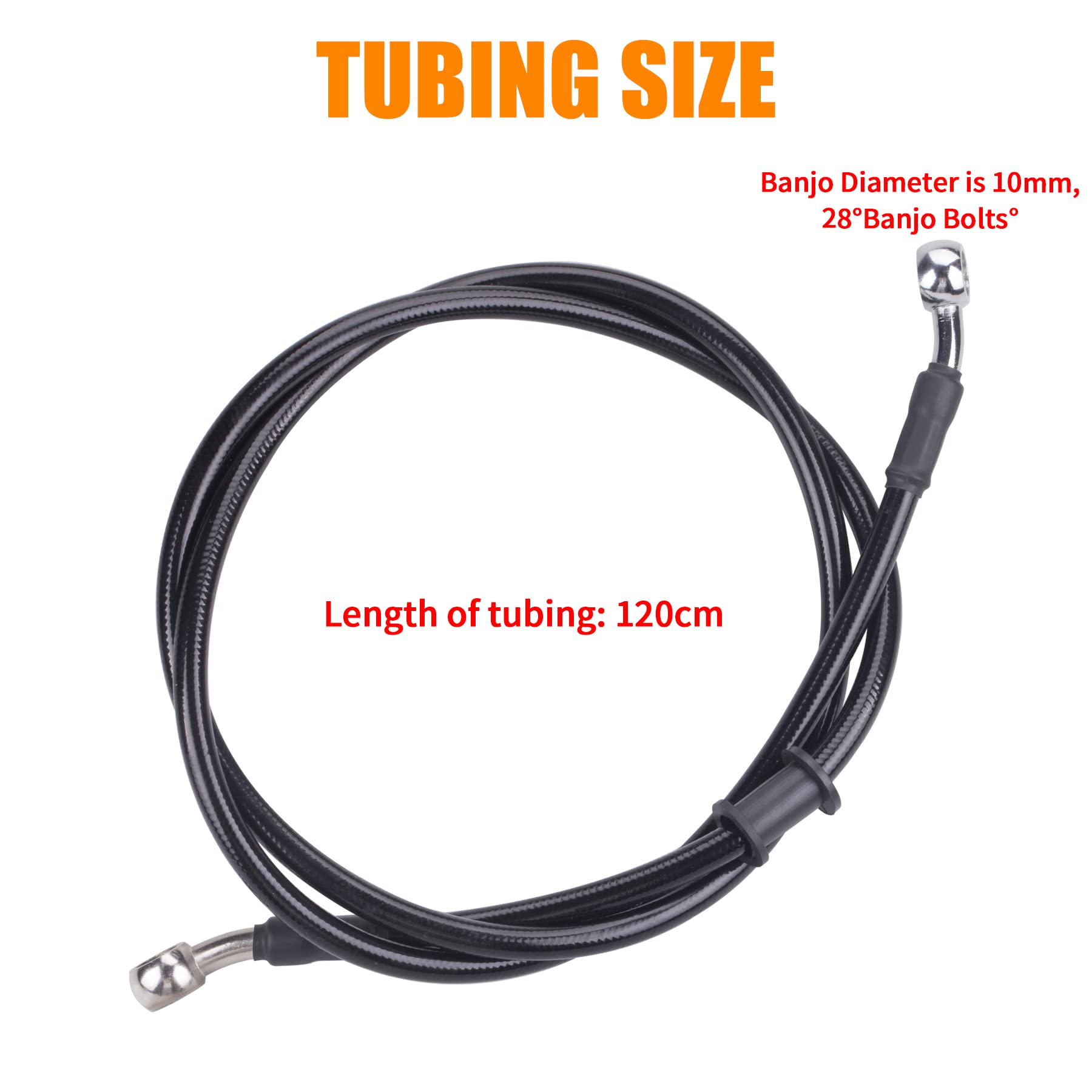 Mwmnun Motorcycle Hydraulic Brake Or Clutch Line Hose For Motorcycle Dirt Bike Atv Moped Scooter,Etc.Banjo Bolt 2Pcs(Length 1.2M/3.93Ft)